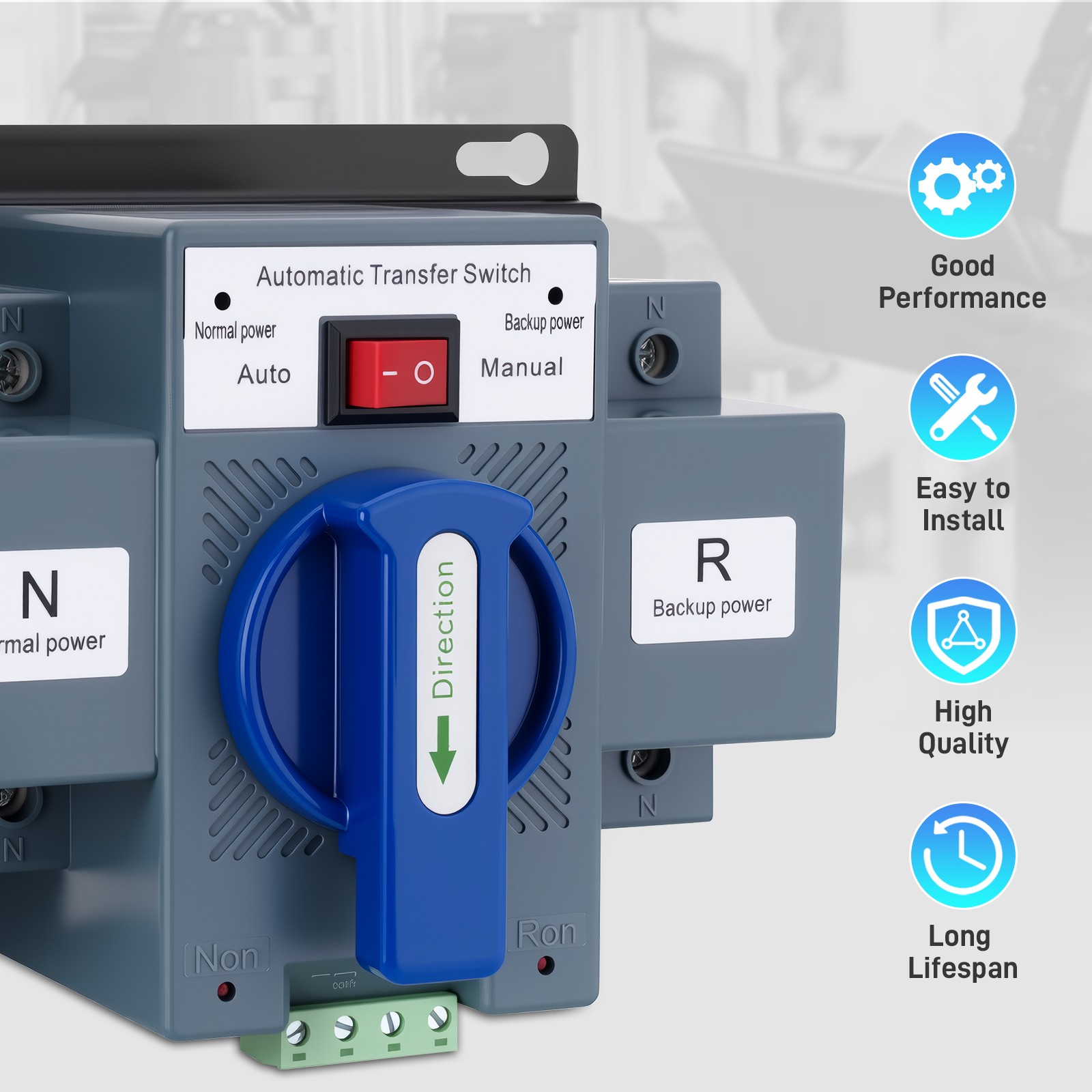 2P Dual Power Automatic Transfer Switch 60HZ Changeover Transfer Switch Tool 63A