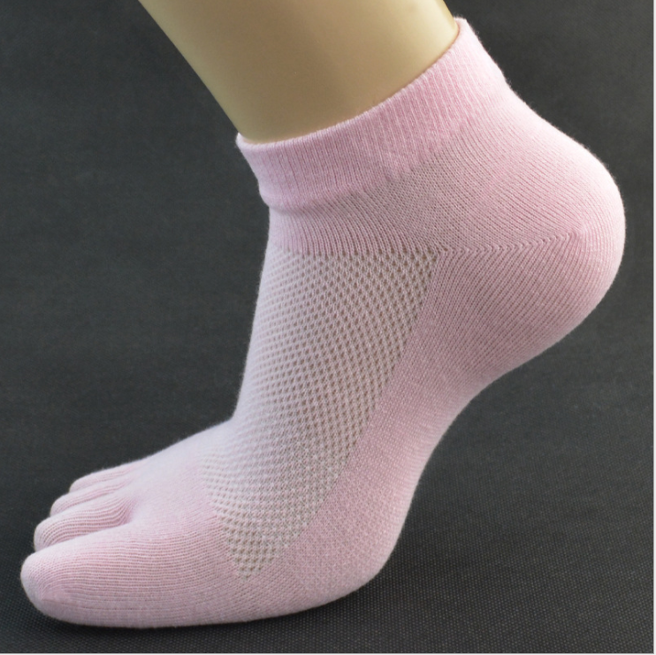 5-6 Pack 100% Cotton Women Low Cut Ankle Five Finger Toe Socks Sport Breathe 5-9