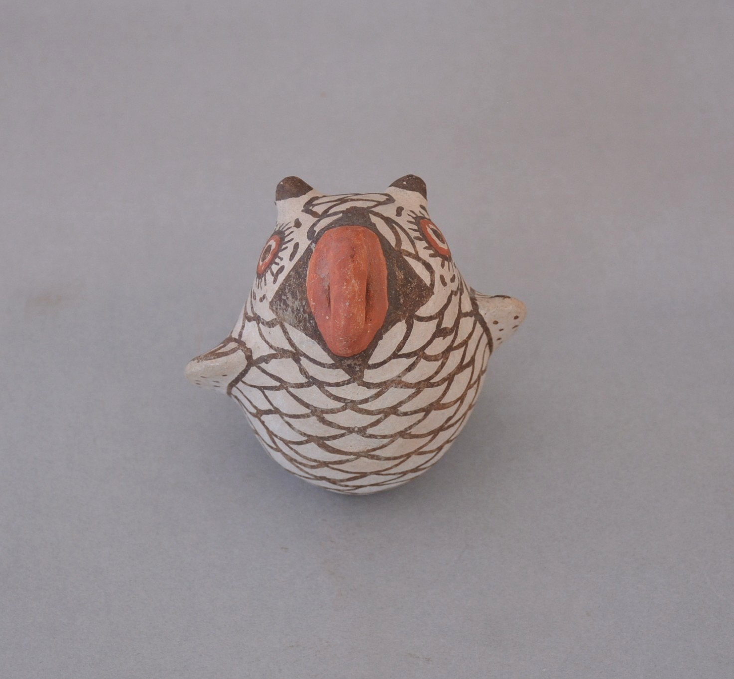 Rare Vintage Zuni Owl Pot - 3 3/4" Tall x 3 1/2" Across