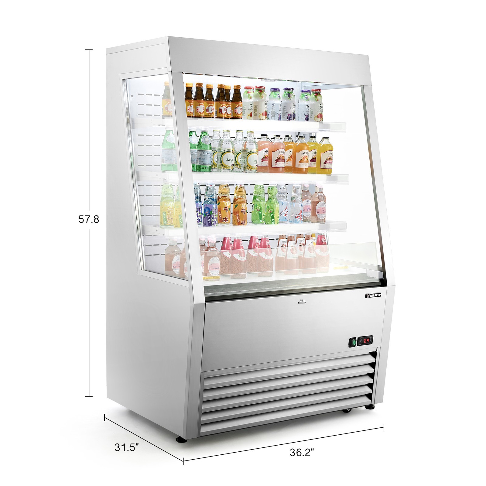 36'' Commercial Display Refrigerator Open Air Curtain Beverage Merchandiser ETL