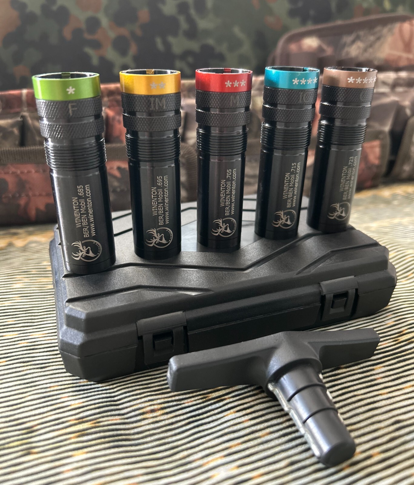 Beretta/Benelli Mobil Thread Extended Choke Tubes Set 12ga Black 5x / Winenton