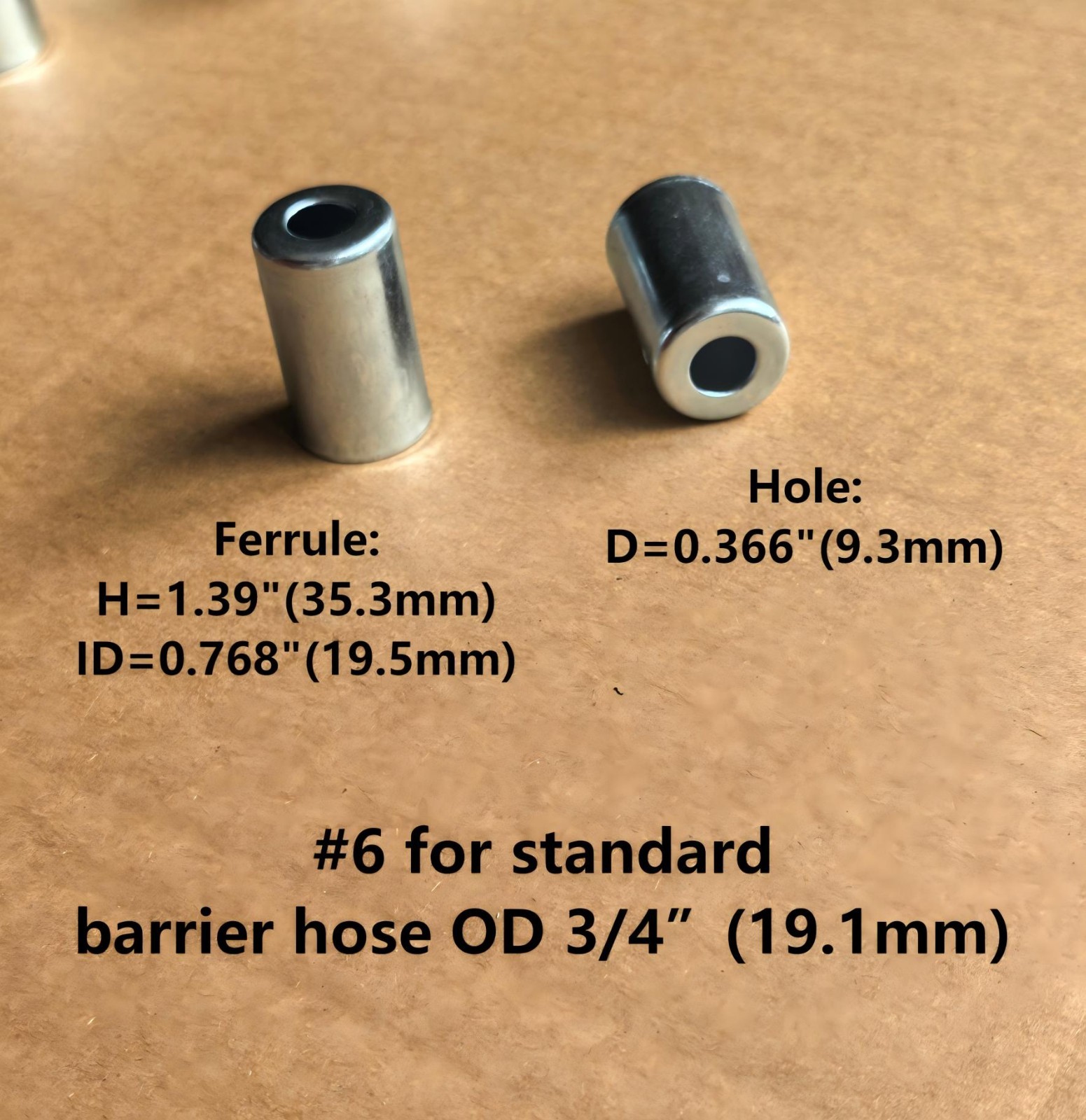 Steel A/C Beadlock Fitting Crimp Ferrules Asst #6 #8 #10 & #12 STANDARD 16pcs