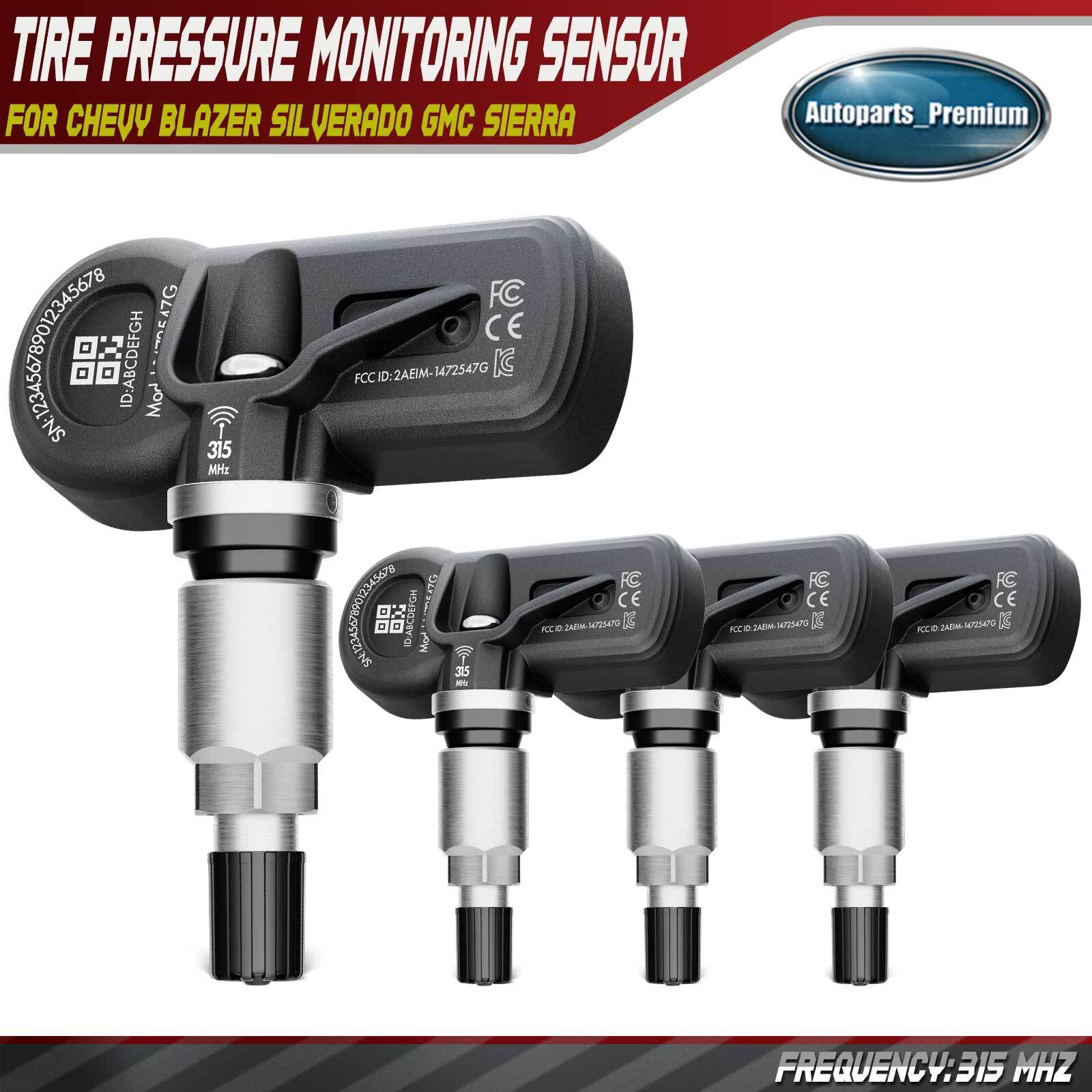 4x 315 MHz TPMS Tire Pressure Monitoring Sensor for Chevy Silverado GMC Sierra