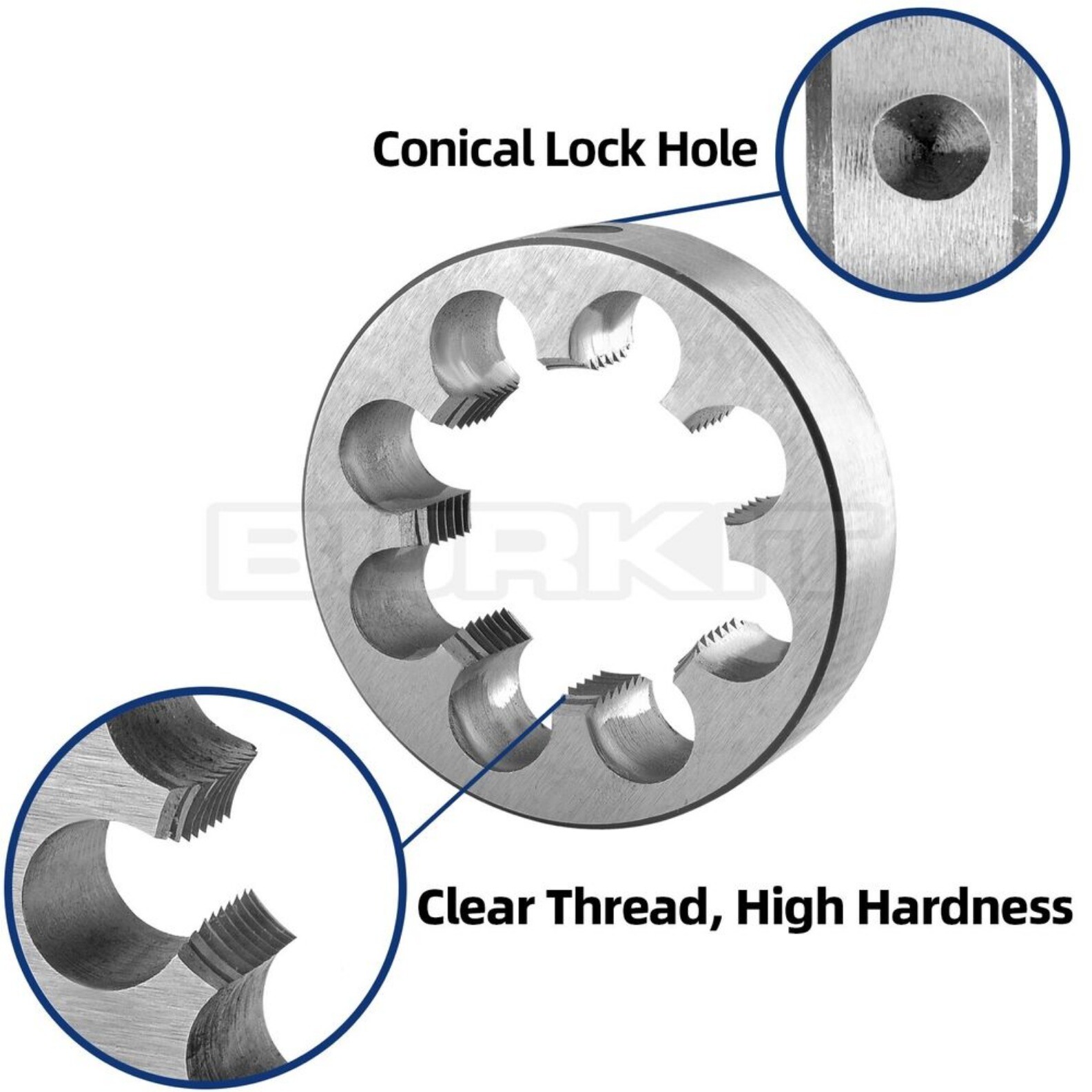 2"-16 UN Thread Die Right Hand, 2" x 16 UN Round Threading Die