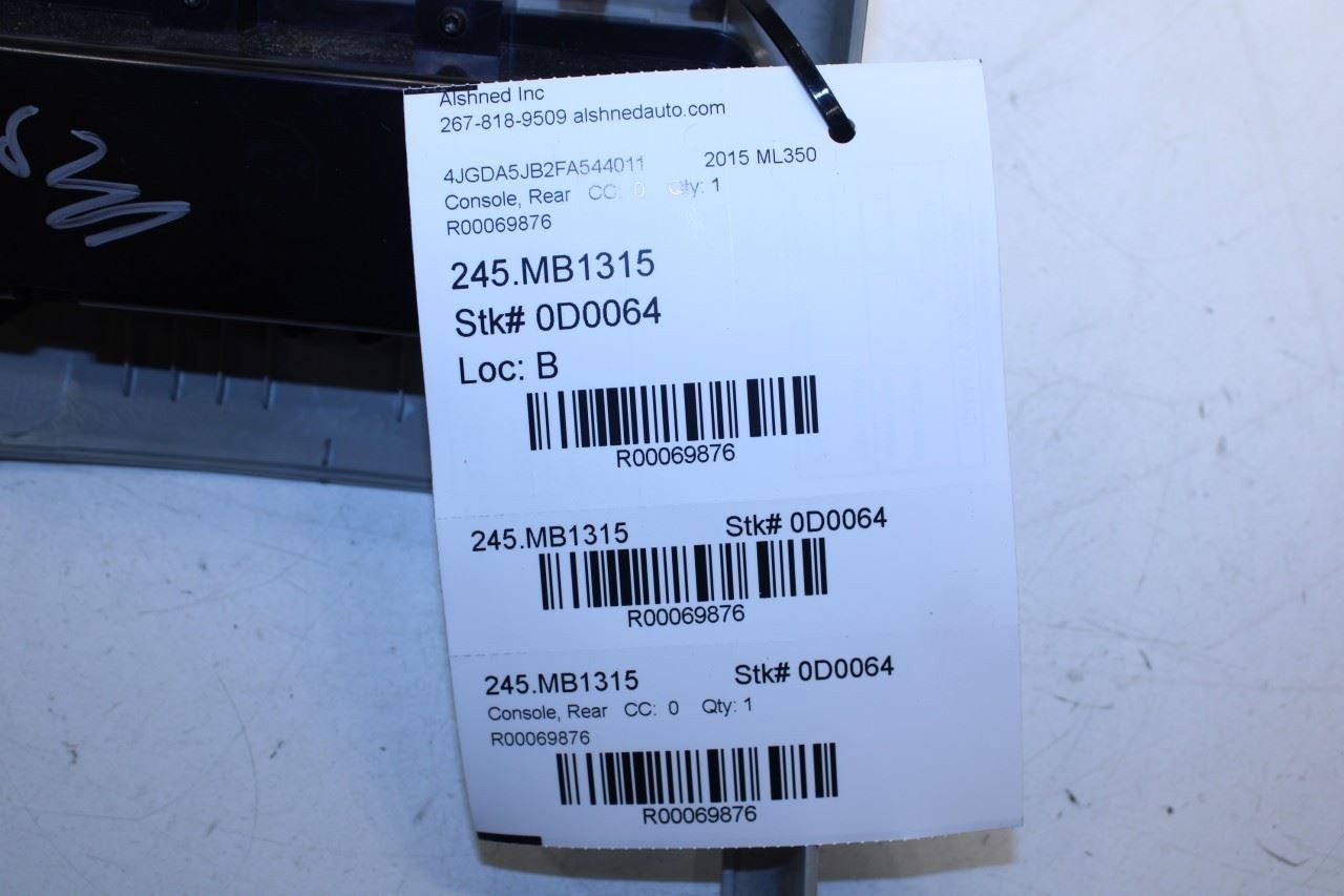 12-15 Mercedes-Benz ML350 Rear Center Console Back Panel Bezel Trim w/ Outlet