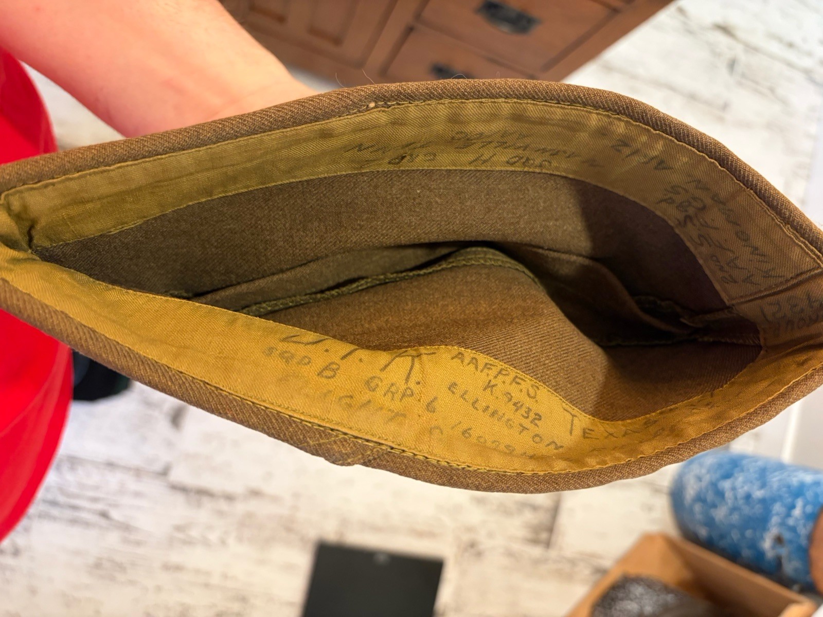 Named Identified WWII US Army Air Forces Air Corps Garrison Hat Cap WW2