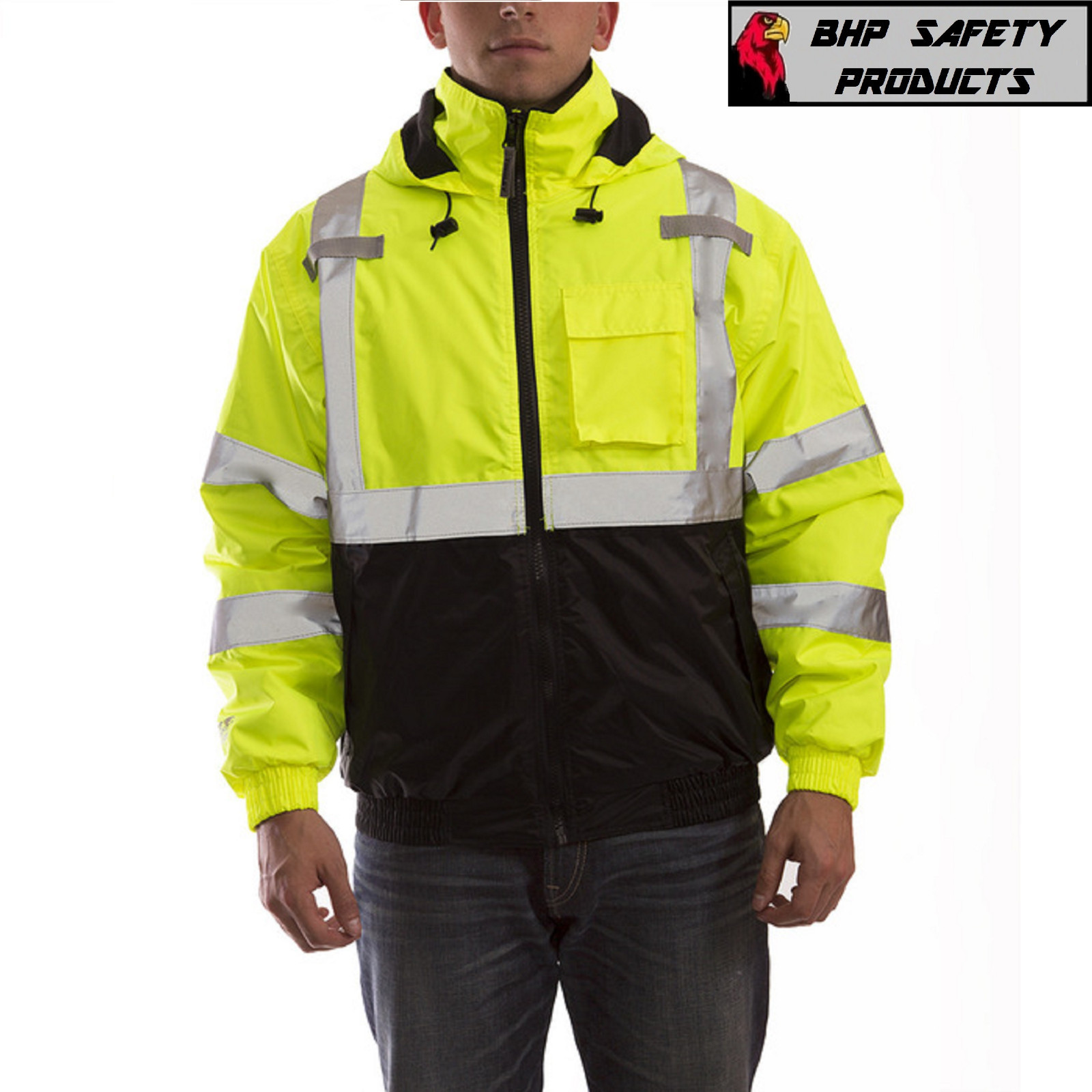 REFLECTIVE BOMBER II JACKET HI-VIZ WATERPROOF ANSI TINGLEY CLASS 3 J26112 SM-5X