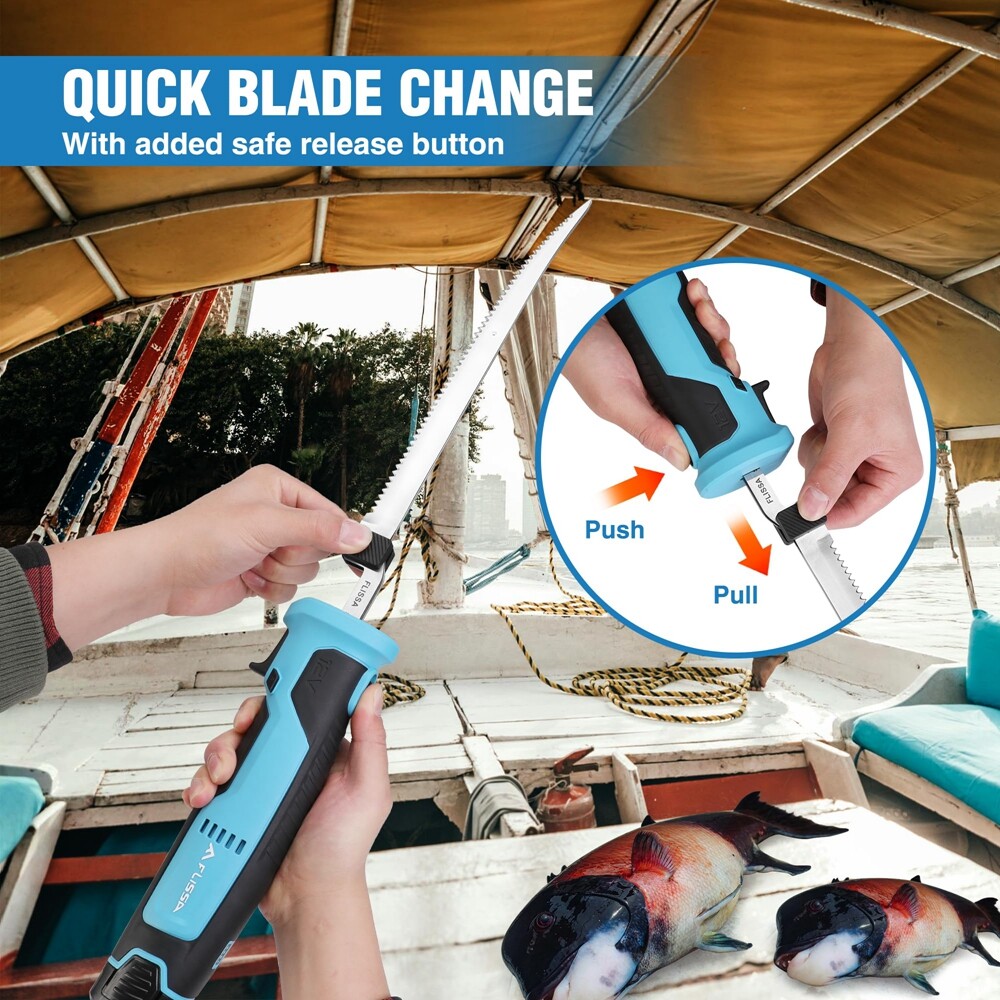 Cordless Electric Fillet Knife Rechargeable Electric Knife w/Non-Slip Handle NEW