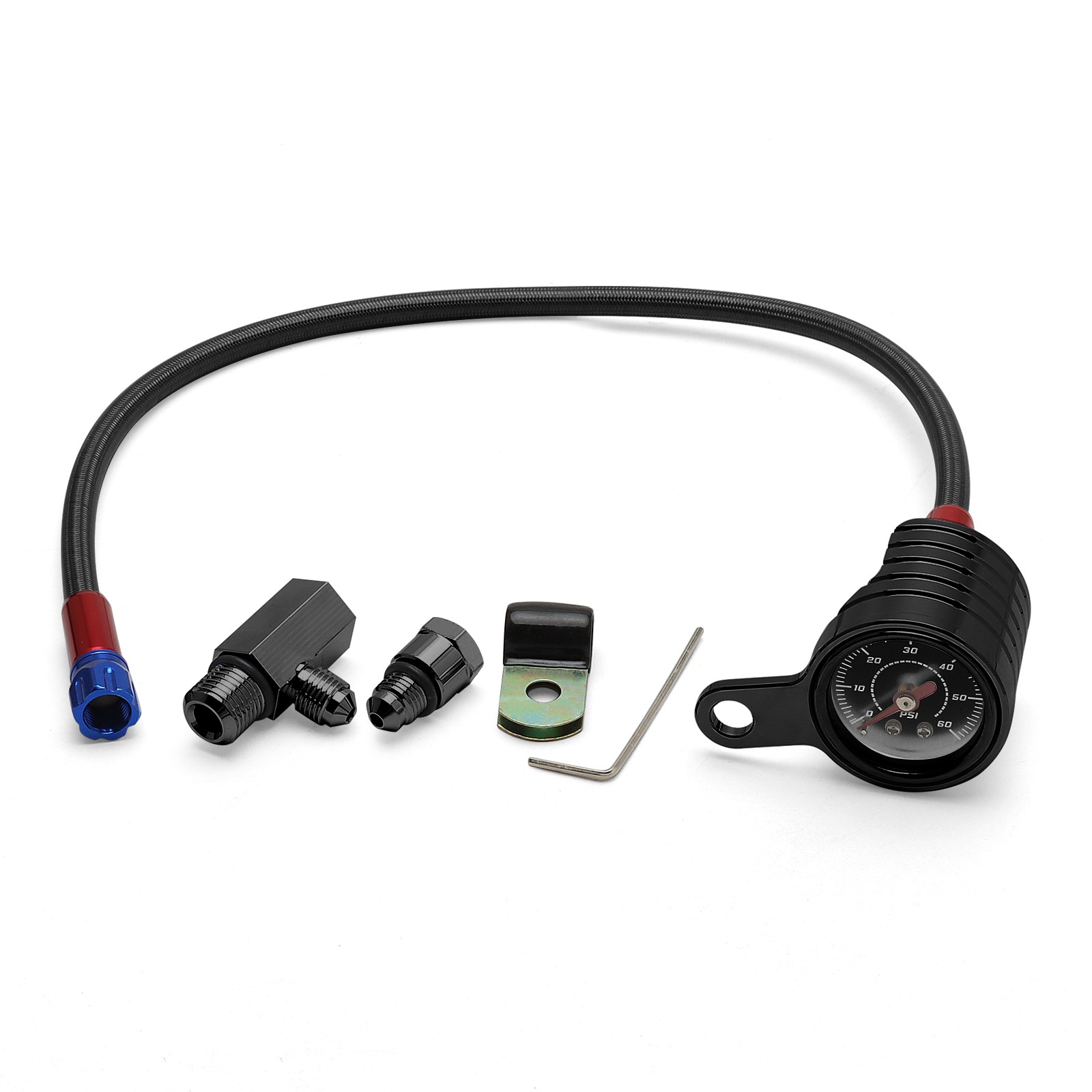 For Harley Twin Cam Black Oil Pressure Gauge Kit Touring Softail Dyna 1999-2017