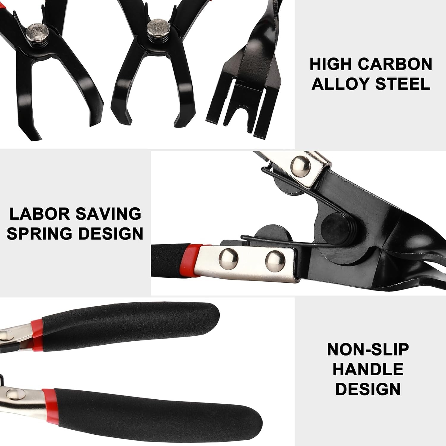 3PCS Body Clip Removal Pliers Set Including 30 Degree &80 Degree Push Pin Pliers