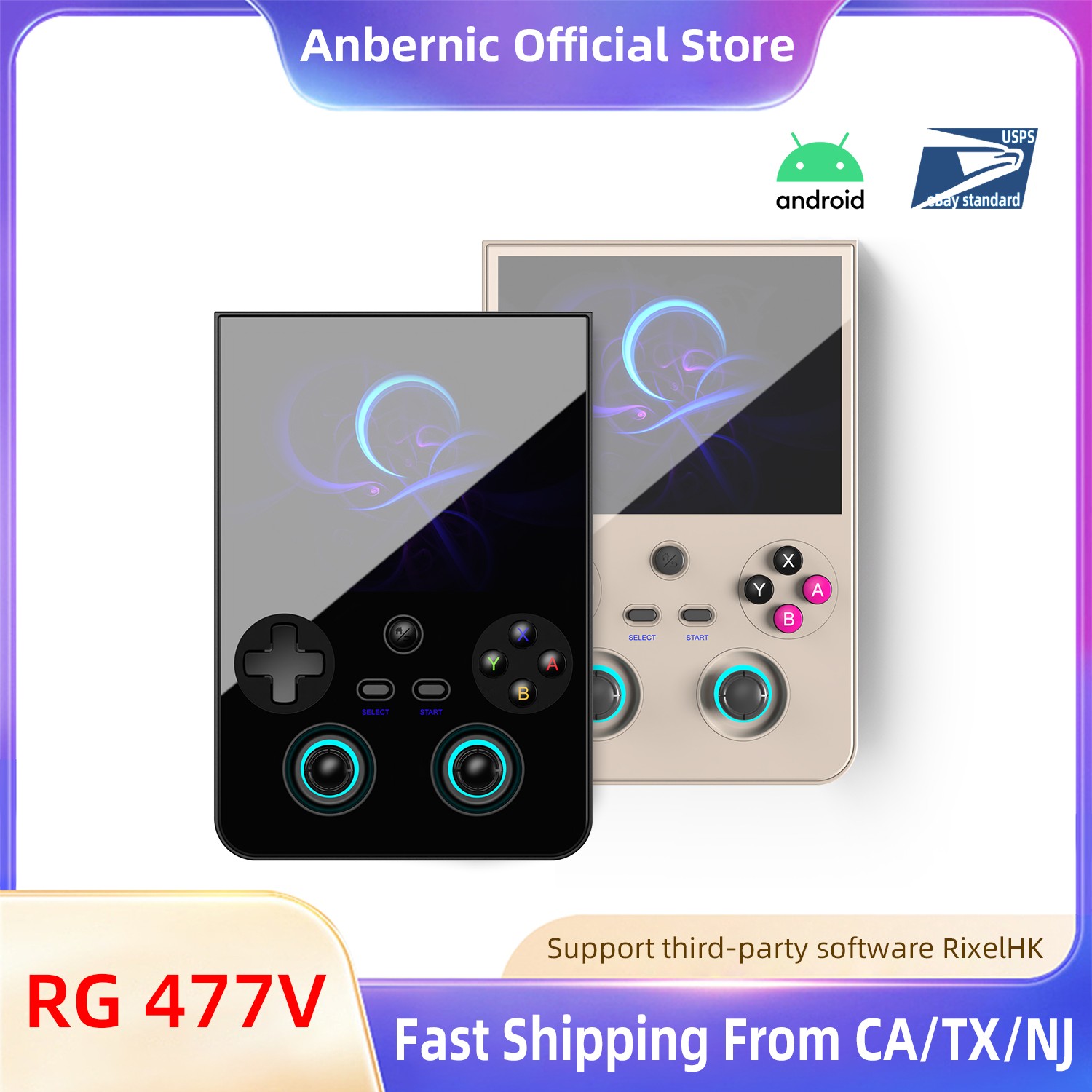 ANBERNIC Handheld Game Console RG477V 4.7-inch D8300 RG 477V Android14 5500mAh