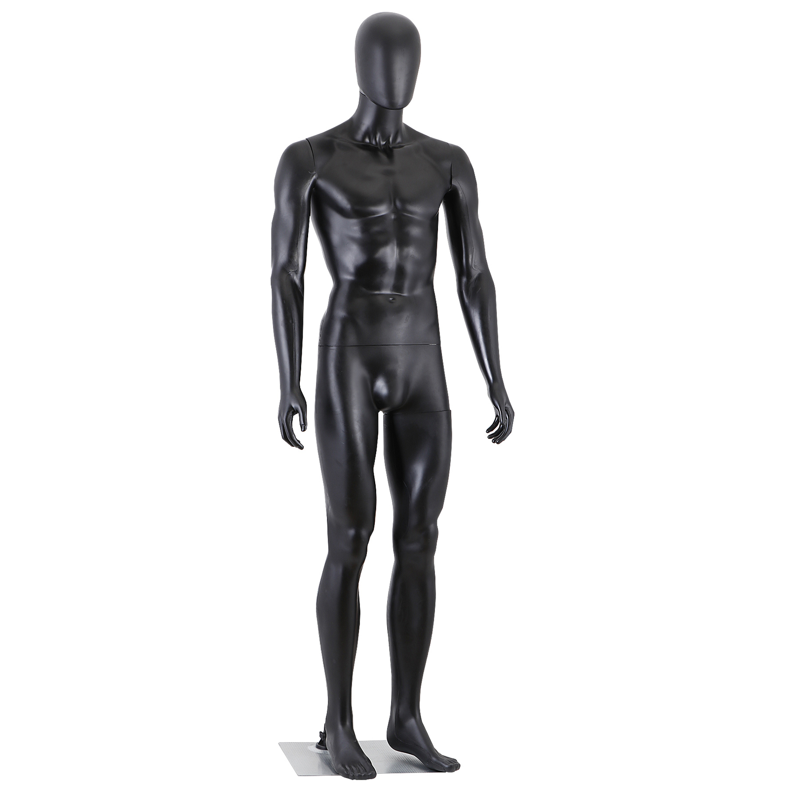 73" Male Mannequin Full Body Adjustable Mannequin Dress Form w/Metal Base Black