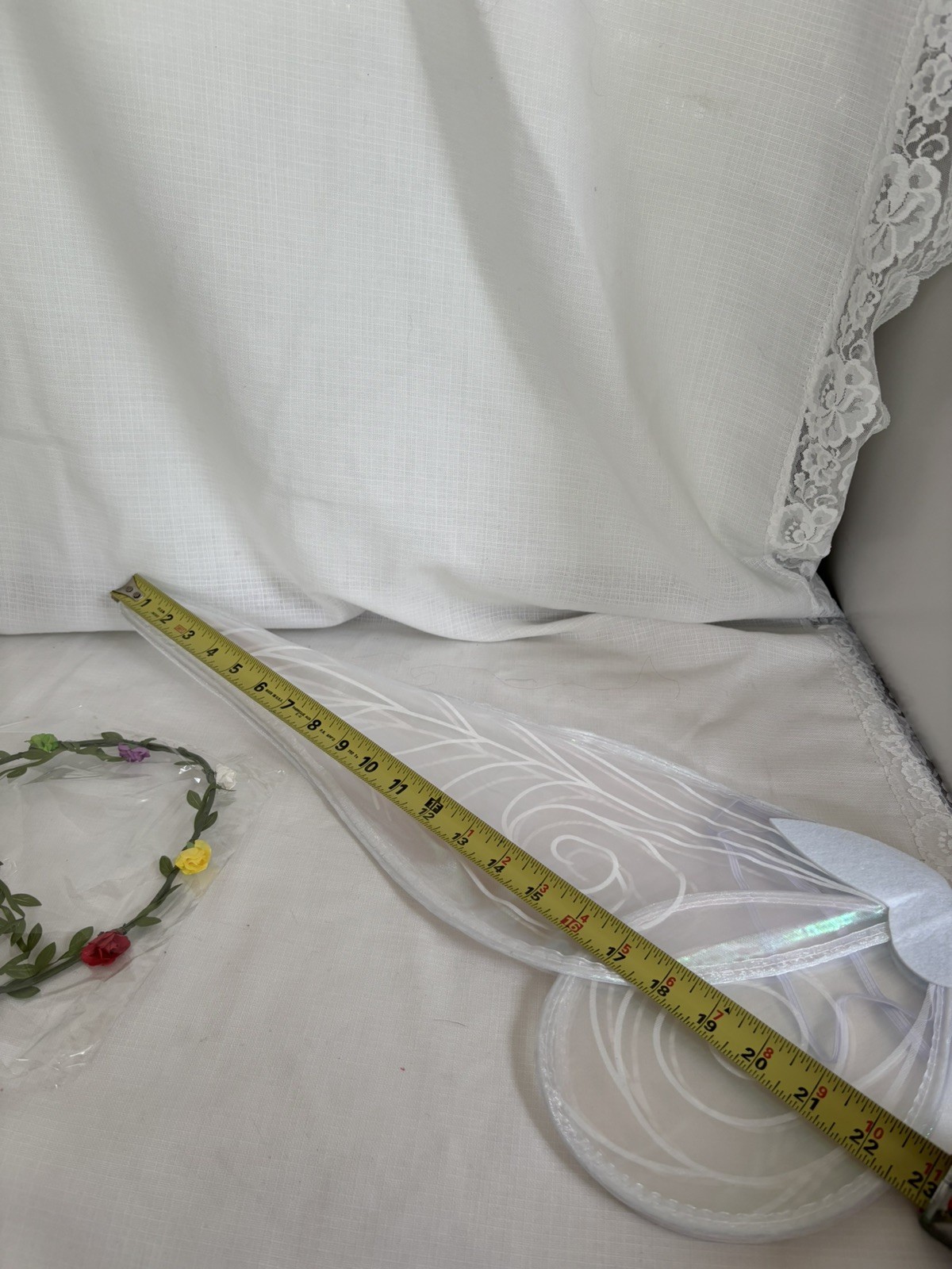 Sheer Fairy Wings Halloween Cosplay Accessories Elf Ears Floral Crown