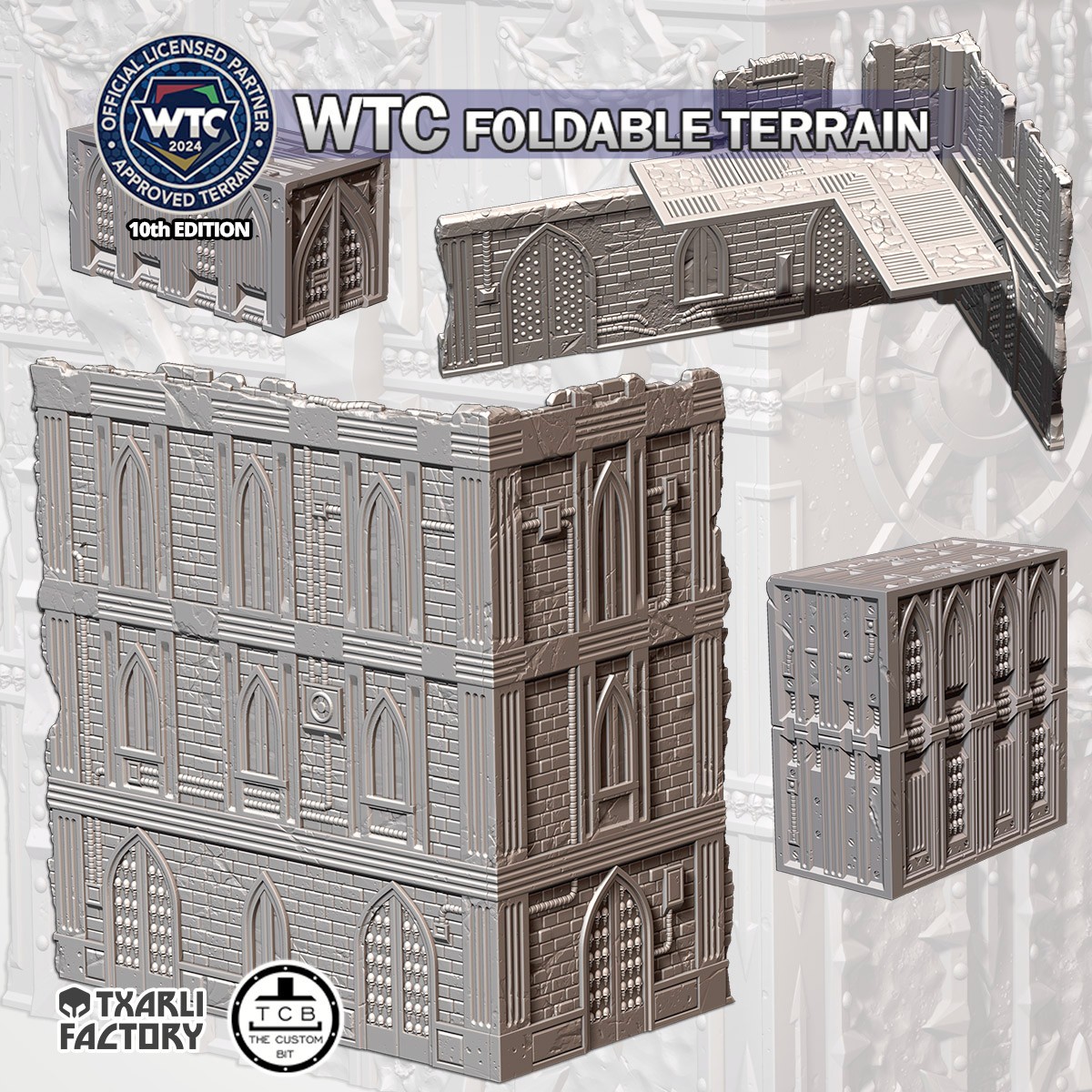40k - WTC Format Foldable Terrain Set (Cathedral) Tabletop Wargaming Scenery