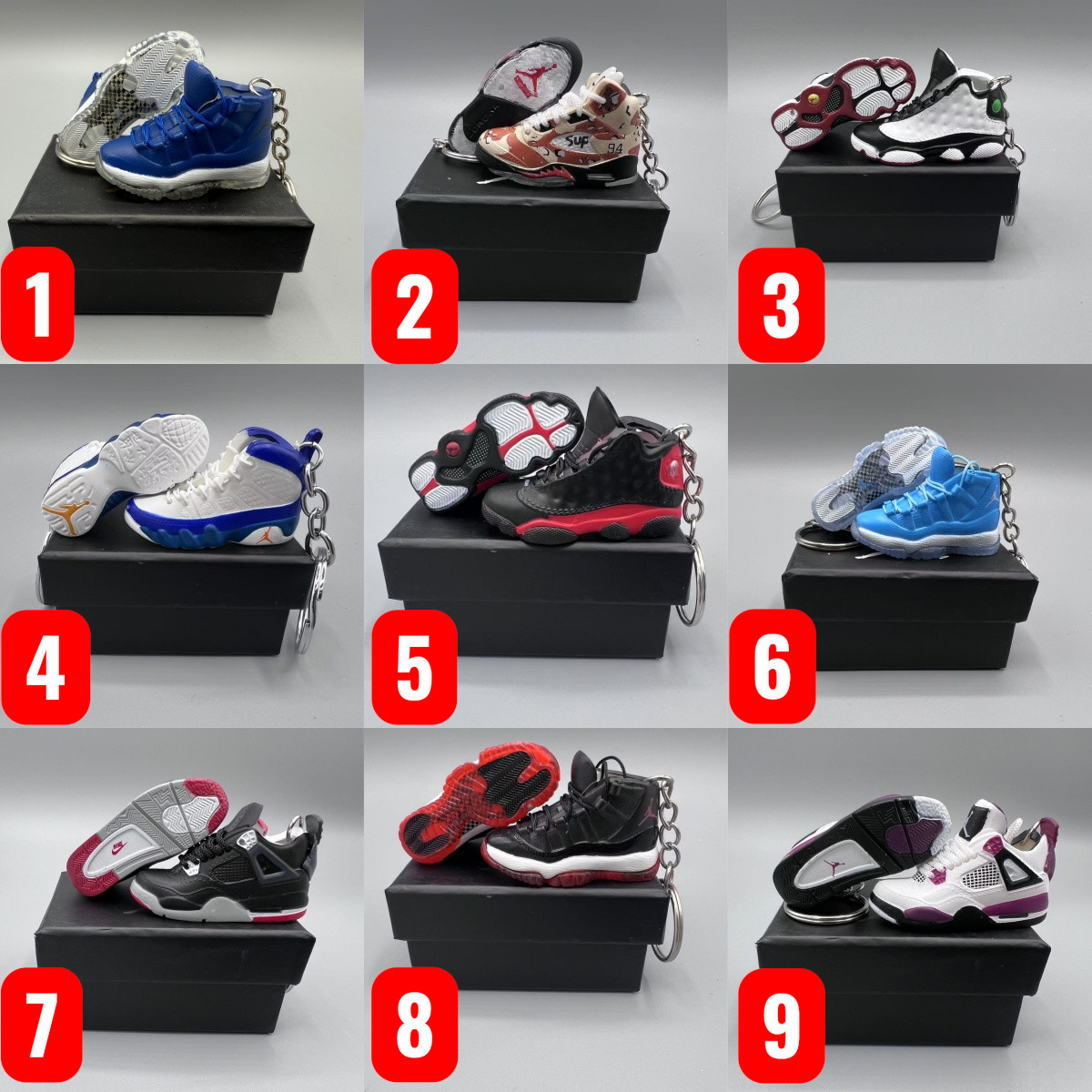 45 Mix Variety Styles Sneaker Keychain Mini Shoe Keychain With Box