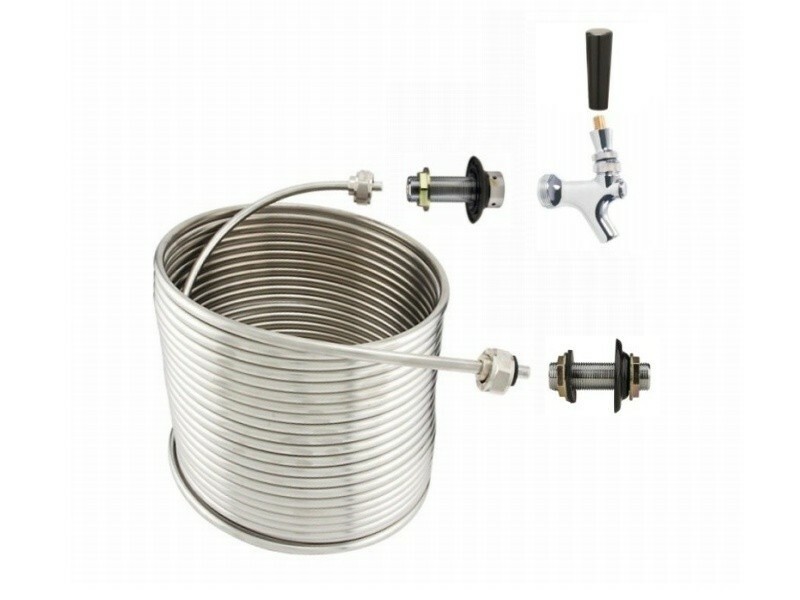 Jockey Box Single Faucet Coil Kit - 3/8" x 50', Right Hand - DIY Jockey Box Kit