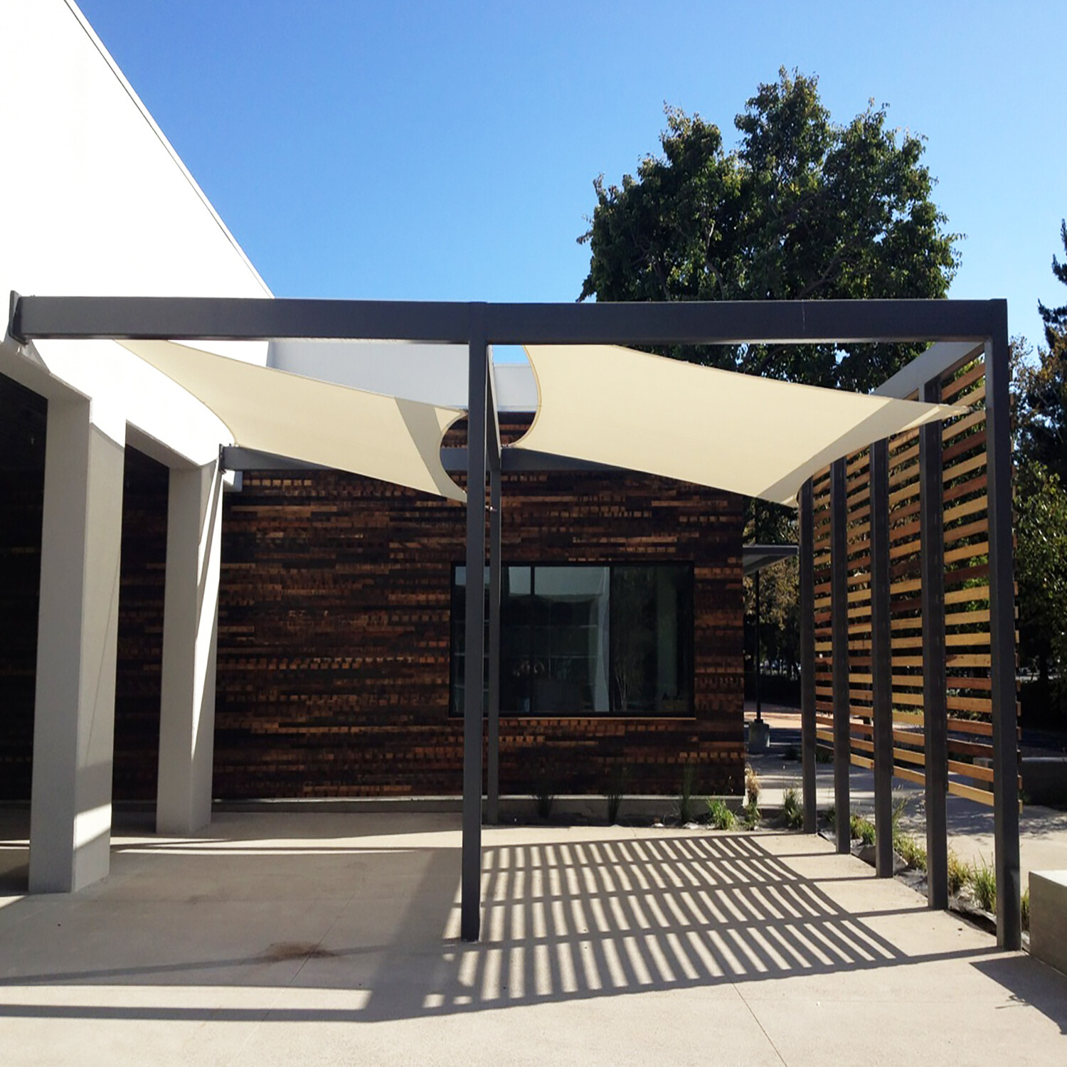 Beige Rectangle Sun Shade Sail Fabric Awning Top Canopy Patio Custom 2-16 FT