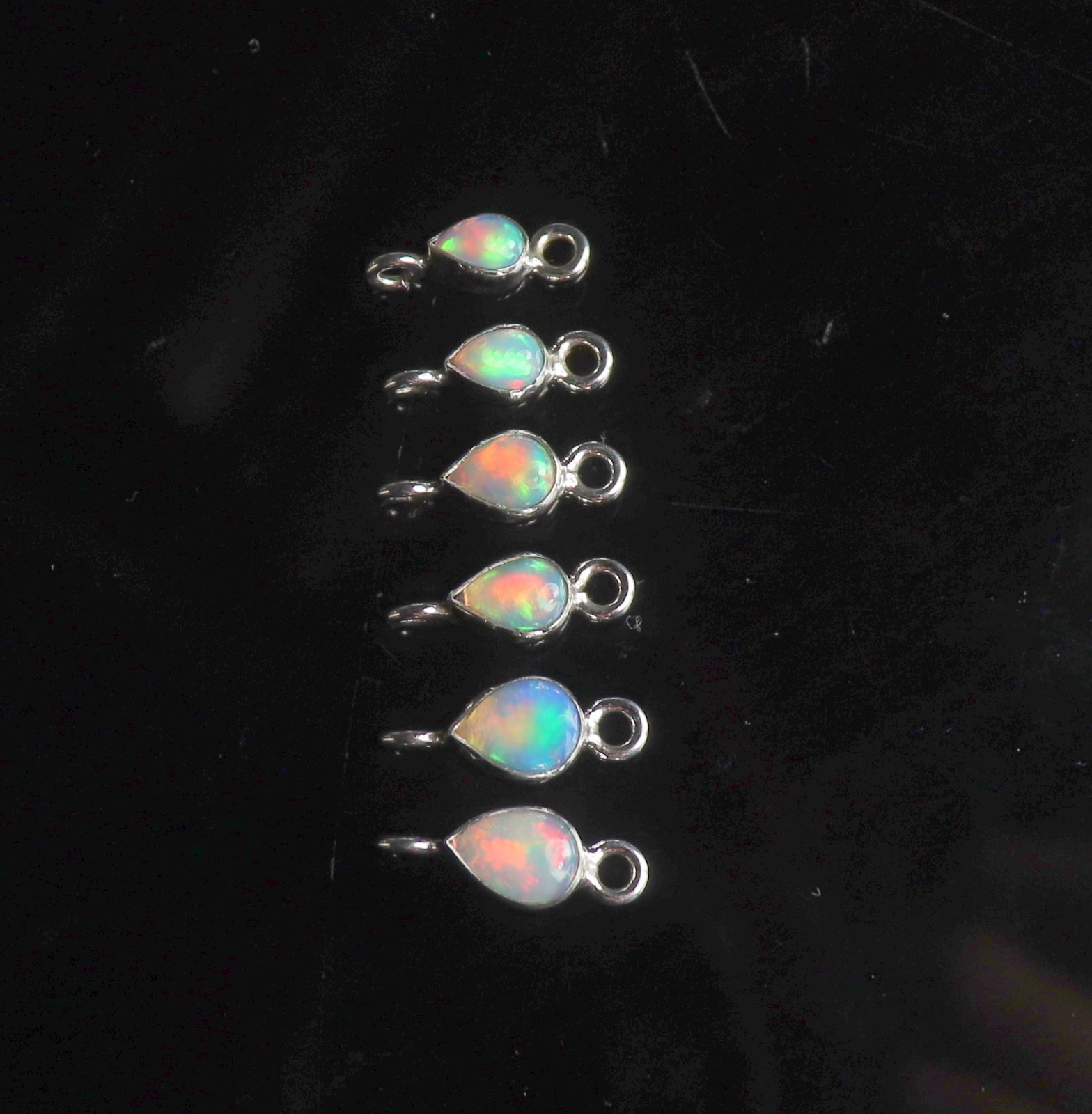 DIY opal supplies links sterling silver fire opal connector for jewelry making