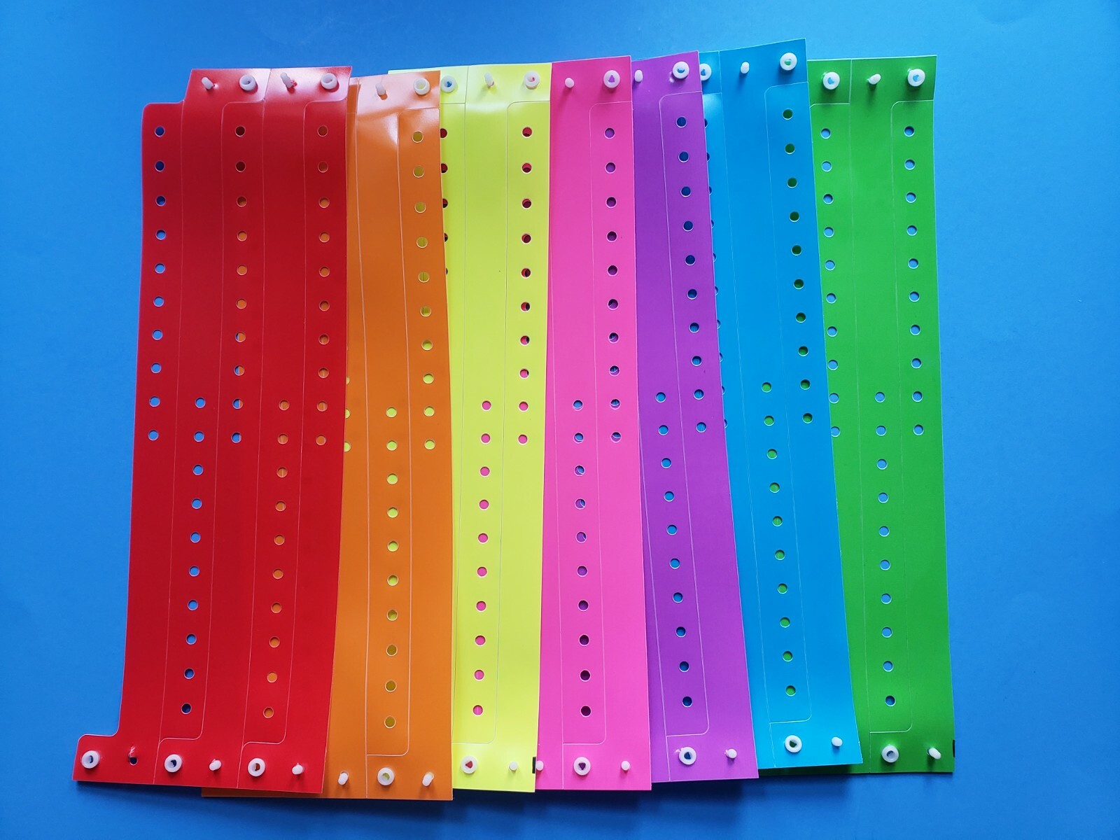 35 NEON BRIGHT ASSORTED PLASTIC/ VINYL WRISTBANDS, WRIST BANDS FOR EVENTS .75"