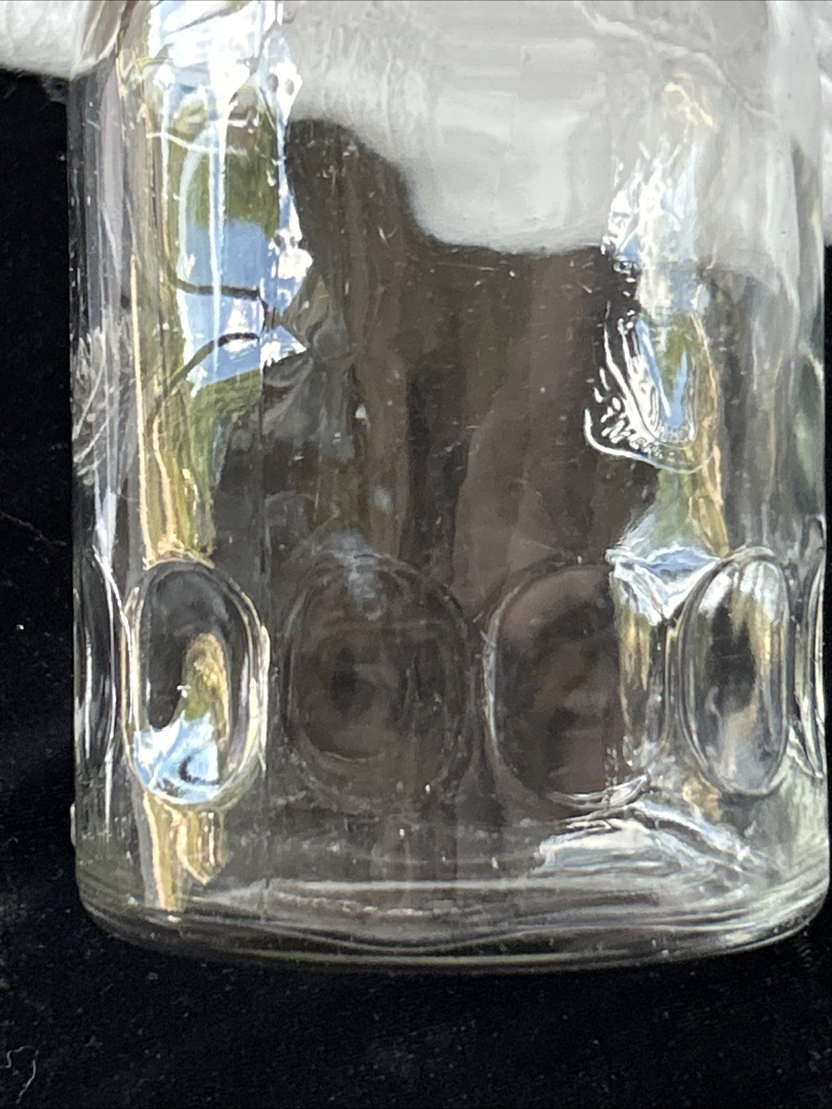 Vintage DOVER No. 80 Thumbprint 1-Quart Glass Oil Bottle w/ MASTER MFG Spout