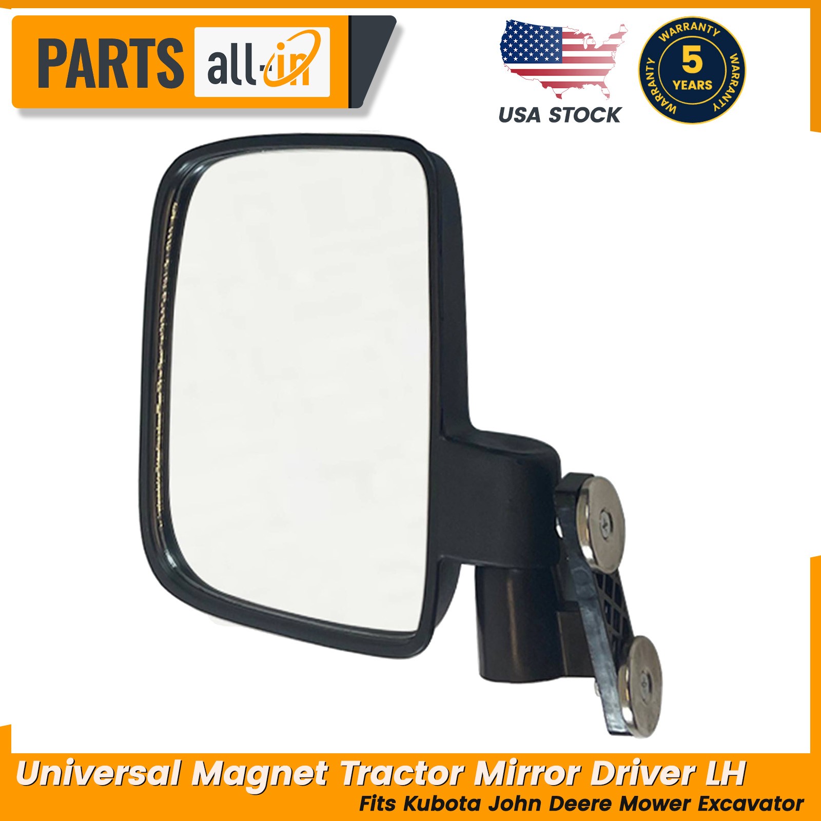 1-MAGNETIC TRACTOR MIRROR SIDE VIEW FOR KUBOTA B JOHN DEERE SKID STEER UNIVERSAL
