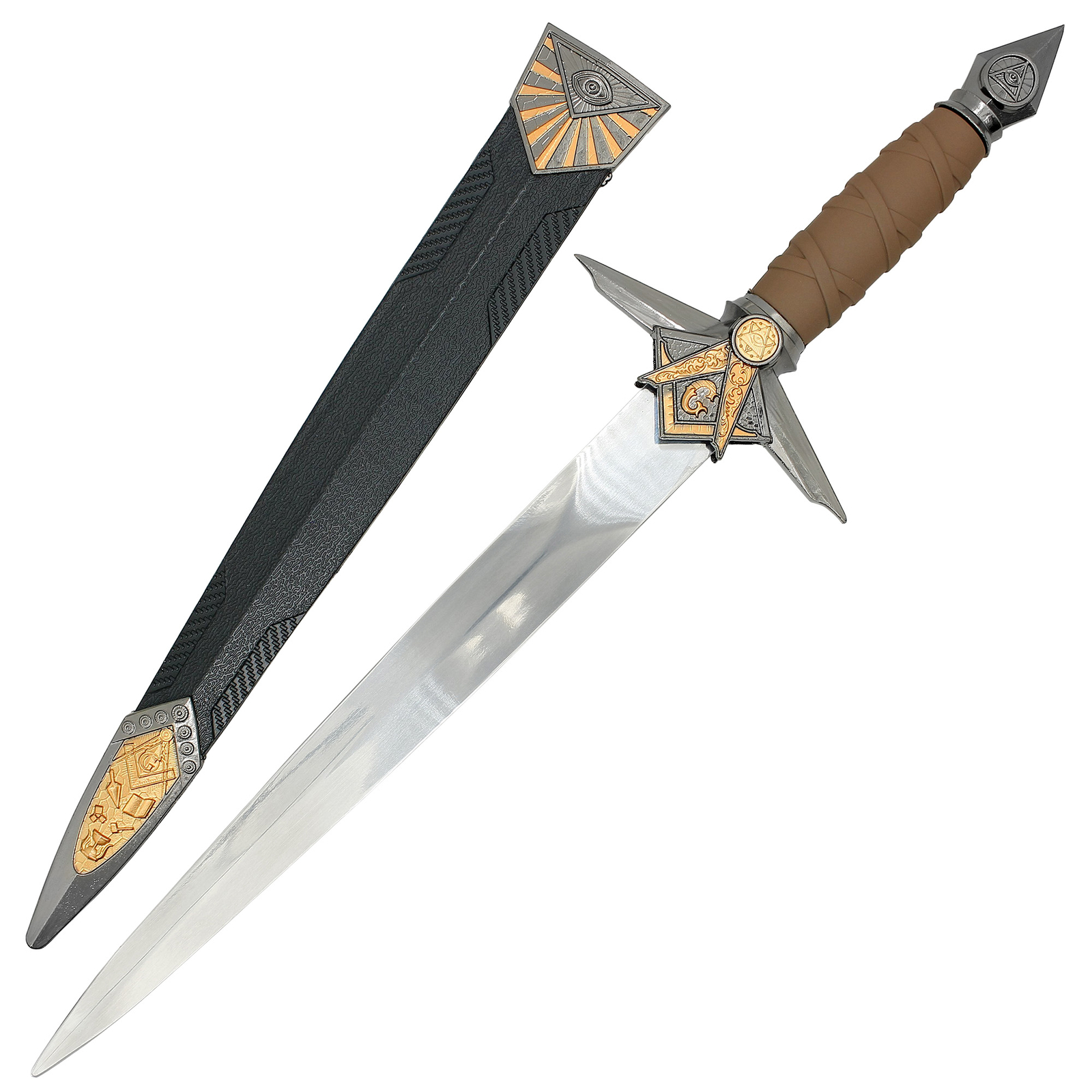 New Stainless Steel Masonic Mason knights Dagger Collection With Sheath