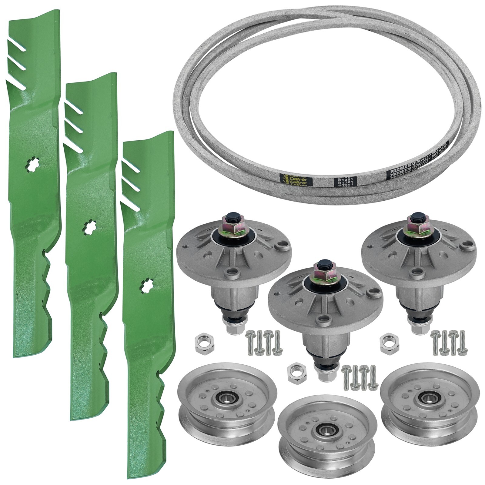 Caltric Deck Spindle Pulley & Belt For John Deere E180 S180 LA150 LA175 54"