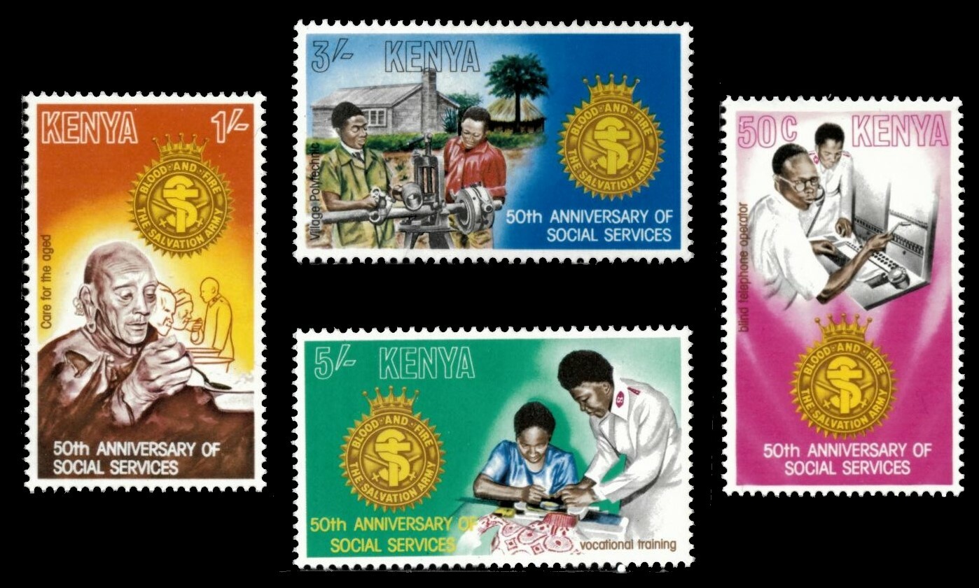 Kenya 1979 - Salvation Army Anniversary - Set of 4 Stmaps - Scott #146-49 - MNH