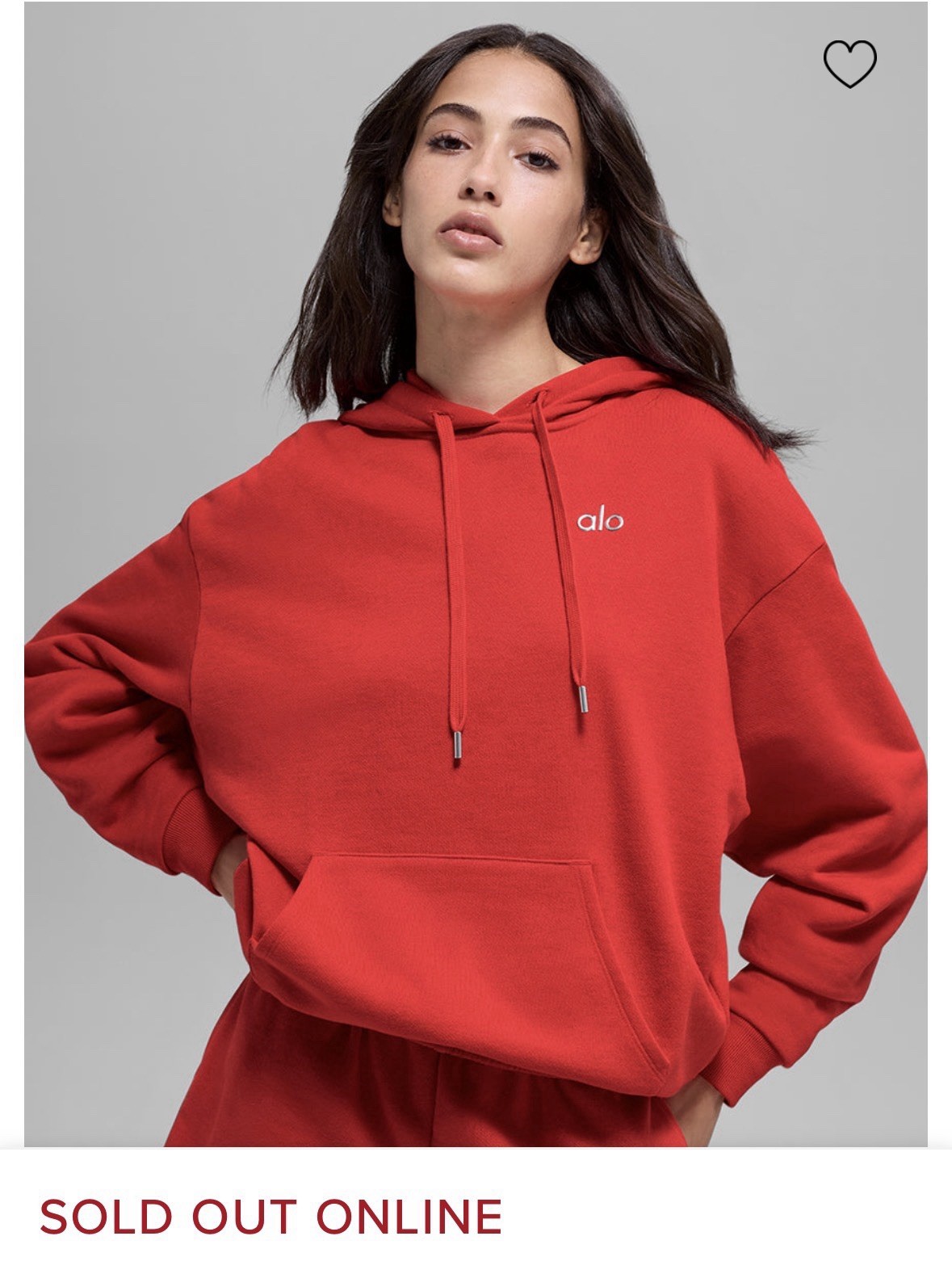 Alo Accolade Hoodie - Bright Red (Size Extra Small XS)