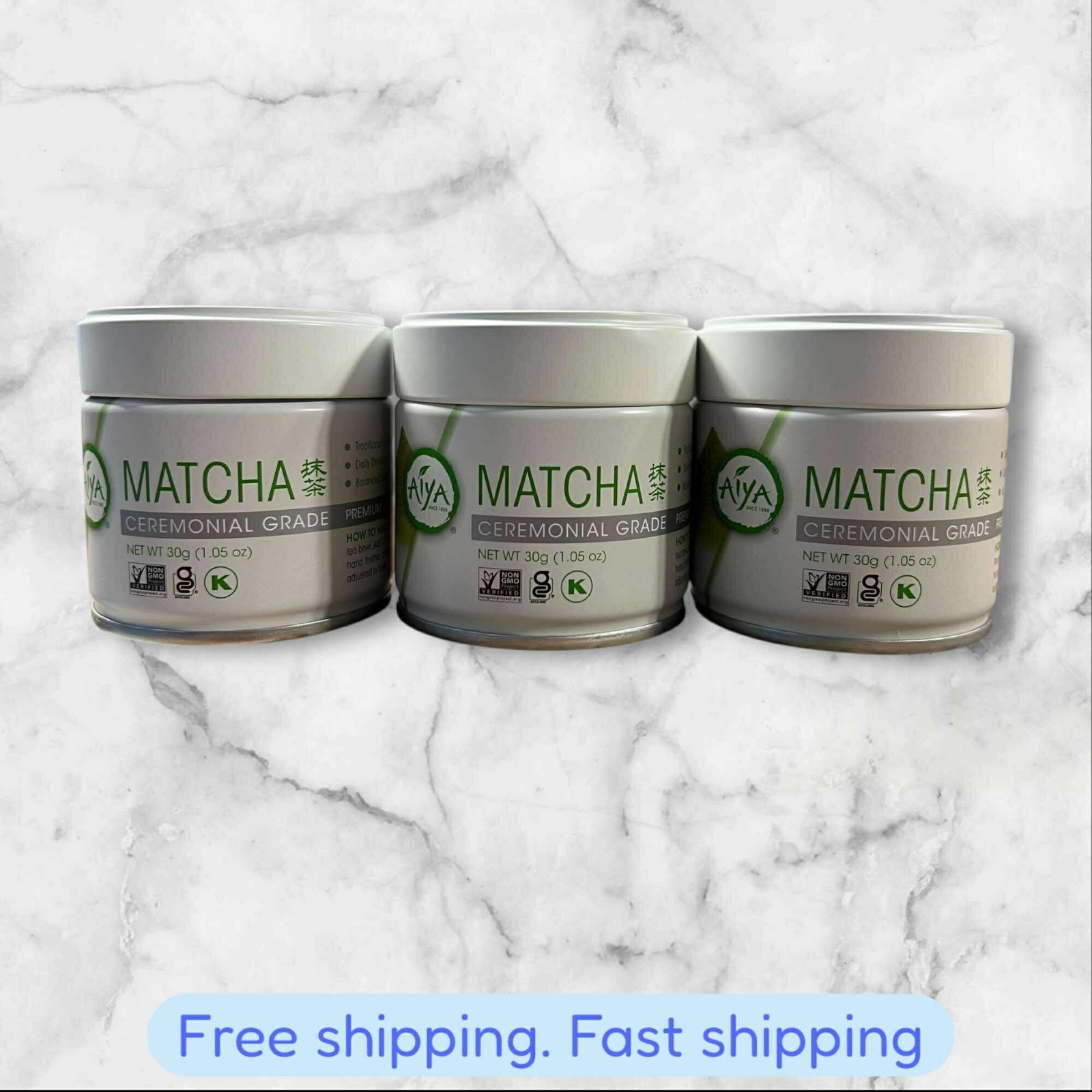 FOR 3 Cans Aiya Japanese ORGANIC Matcha Ceremonial Grade 30g (1.05oz) Fresh SHIP