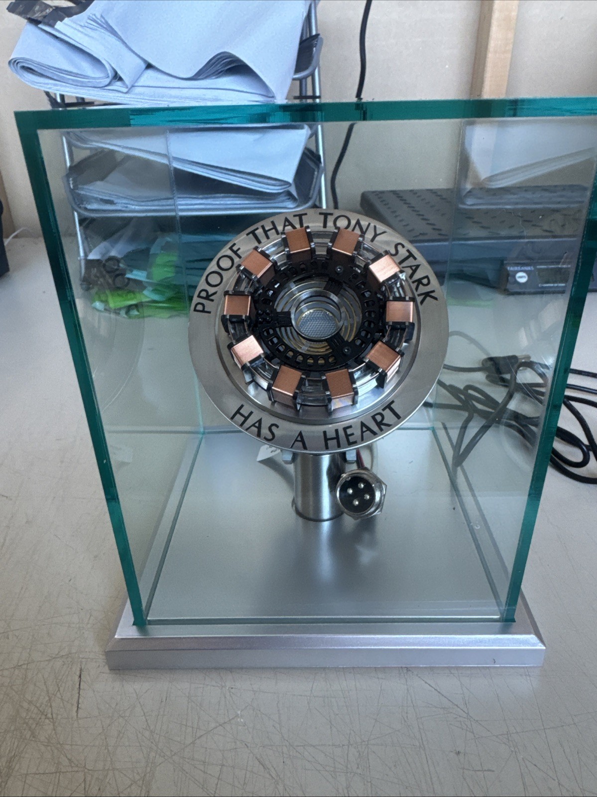 Tony Stark Iron Man MK1 Arc Reactor 1:1 with LED Light Up & Display Case