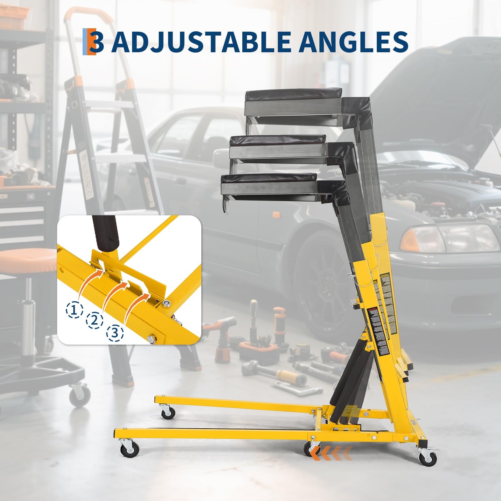 Foldable Automotive Topside Creeper ,400 LBS Adjustable Height Garage for Auto