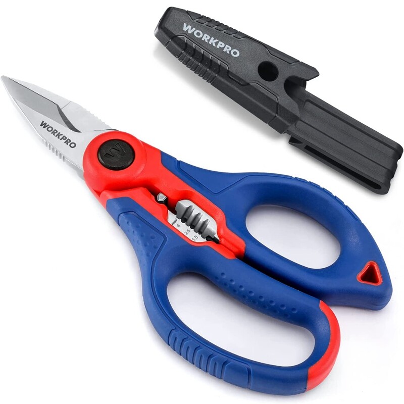 WORKPRO 6.4-INCH Stainless Electricians Scissors Professional Electrician Shears