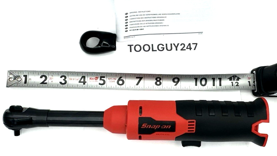 SNAP ON TOOLS USA NEW 1/4" 40 ft lbs Long Neck Cordless Ratchet RED CTR827 DB+