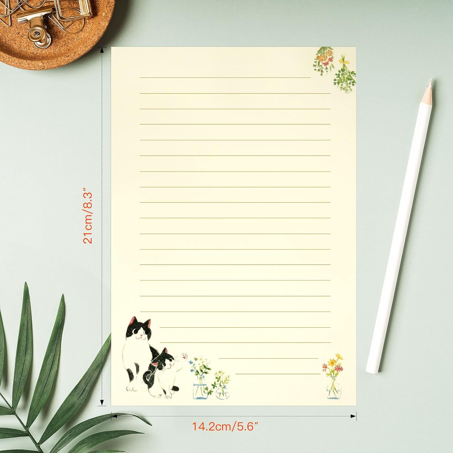 New 36 PCS Writing Paper And Envelopes Set Warm Cute Cat Themed Stationary Set