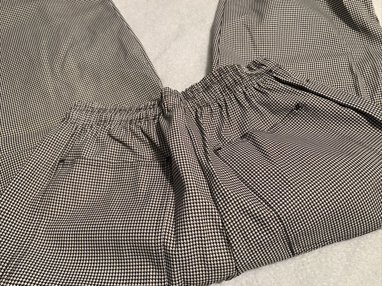 Chef Revival Pants Regular 32" Houndstooth Check Baggy Drawstring Black White
