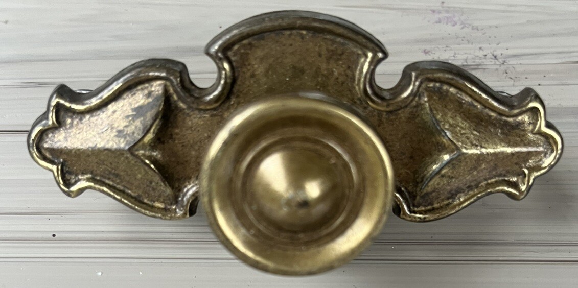 Vintage Brass Drawer Pulls With 3 3/8 In Back Plate, 3 In Center, Lot Of 5 +