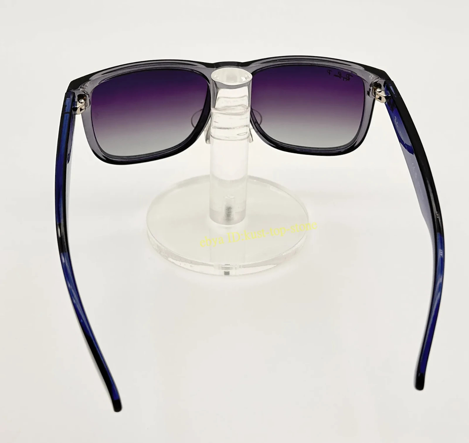 Ray-Ban RB4165 Justin 6596/T3 Square Sunglasses Blue Frame Gray Lens 54MM