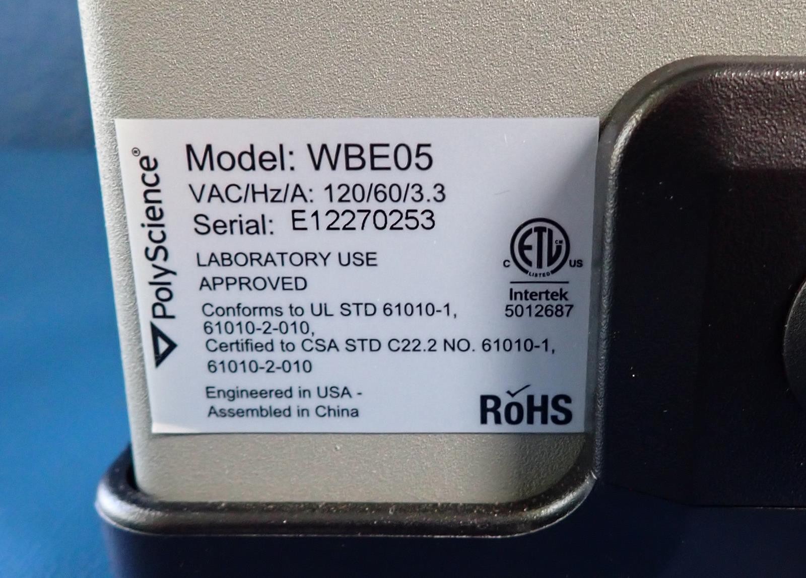 POLYSCIENCE WBE05 5L General Purpose Water Bath w/ Lid, AC Power Cord