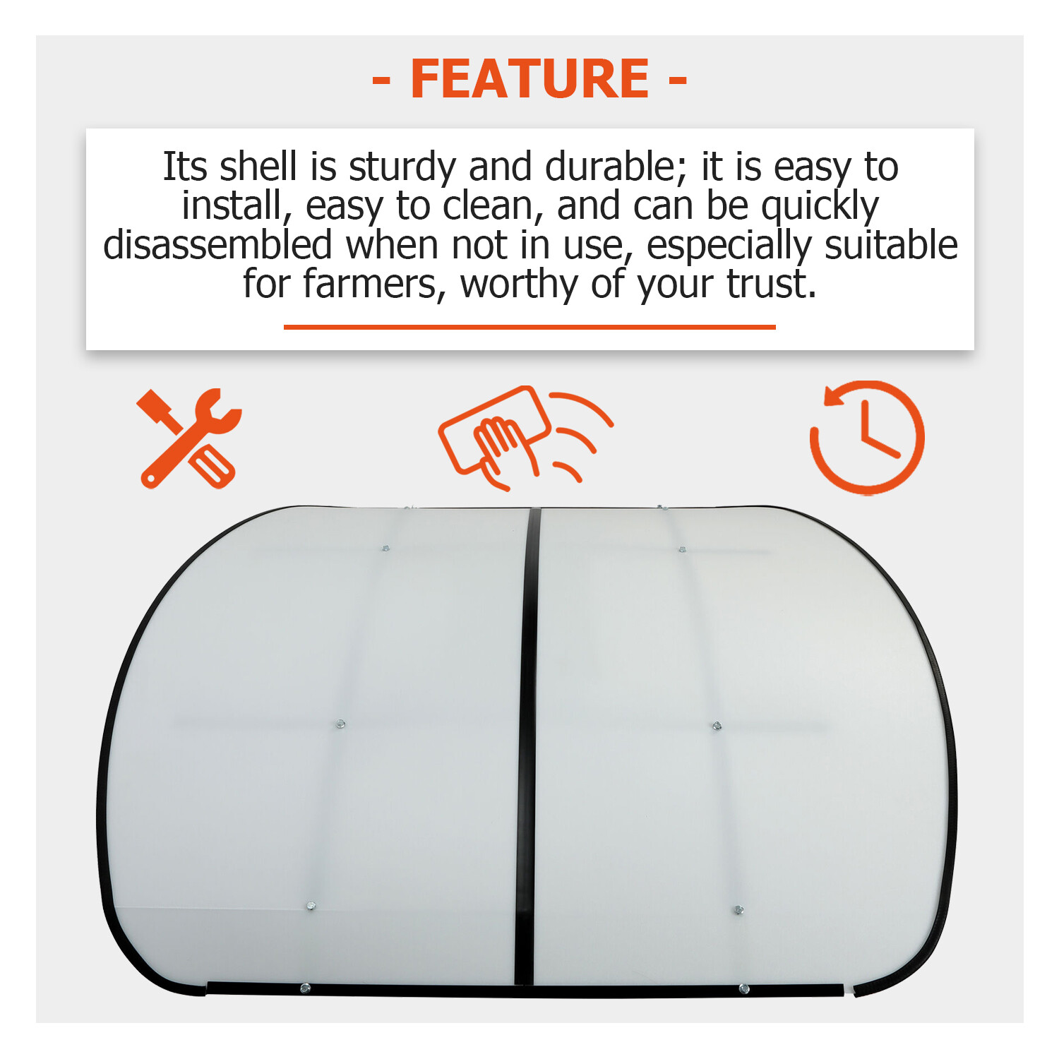 Tuff Top Tractor & Mower Canopy 48" X 52" For 2" x 2" or 2" x 3" ROPS -White