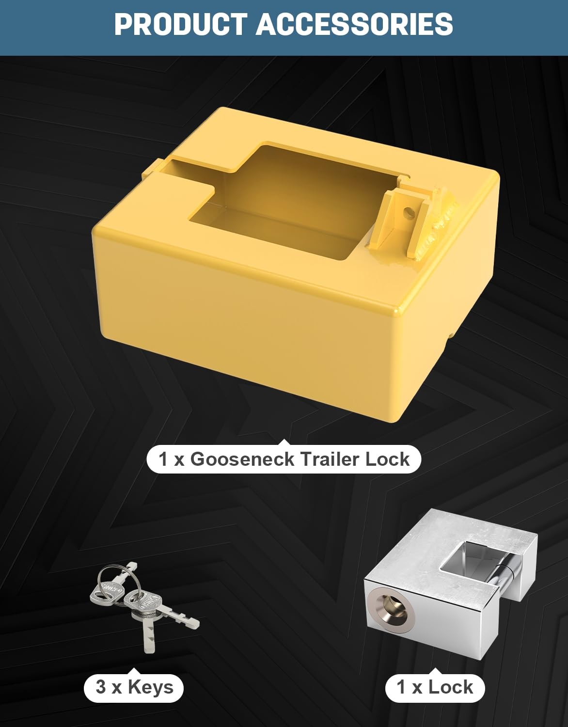 Gooseneck Trailer Lock, Lock for Trailers, Fits Round and Yellow
