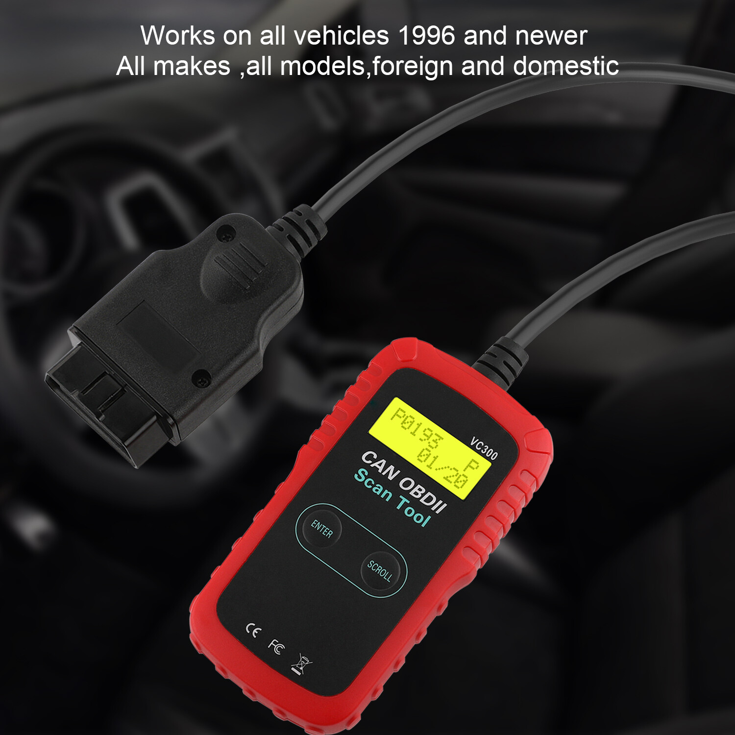 VC300 Auto EOBD OBD2 Scanner Engine Check Code Reader Car Diagnostic Scan Tool