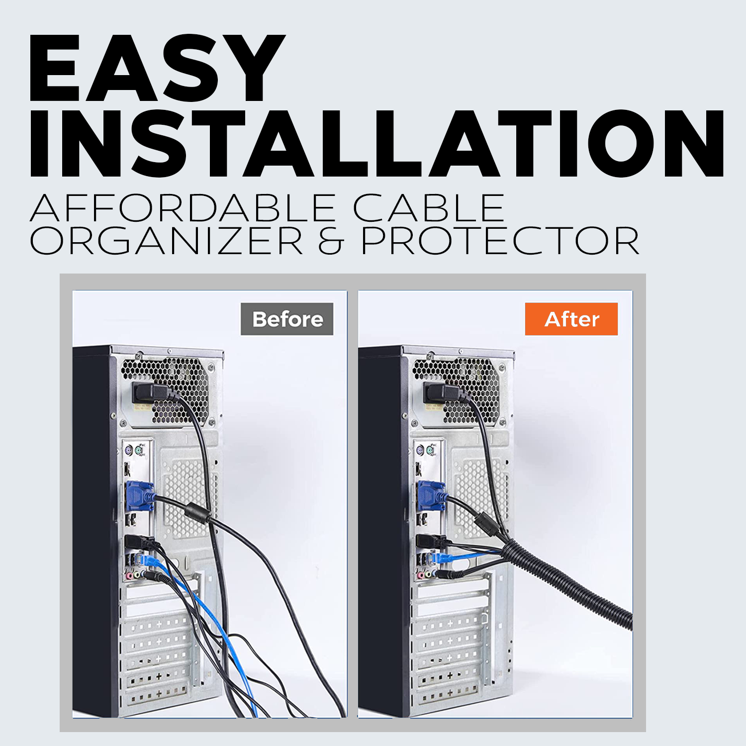 Black 100' Feet 1/4" Split Loom Tubing Wire Conduit Hose Cover Auto Home Marine