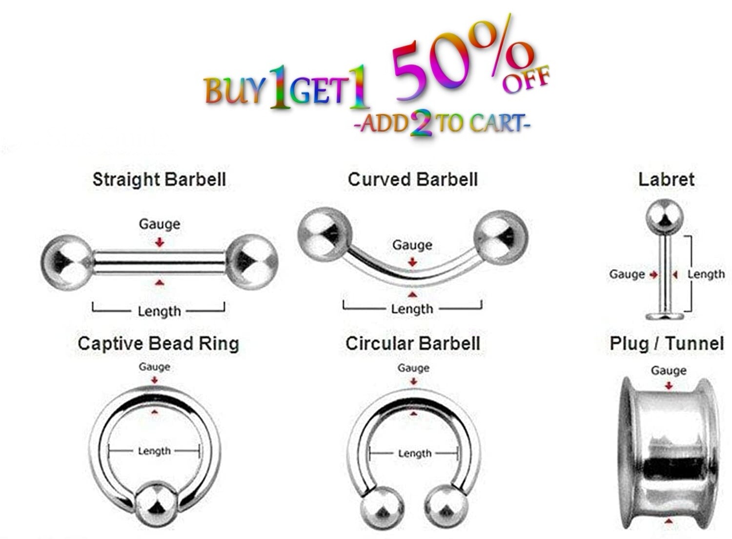 Pair 8g-50mm STAINLESS STEEL DOUBLE FLARE TUNNELS Gauges Solid Body Plugs 2087