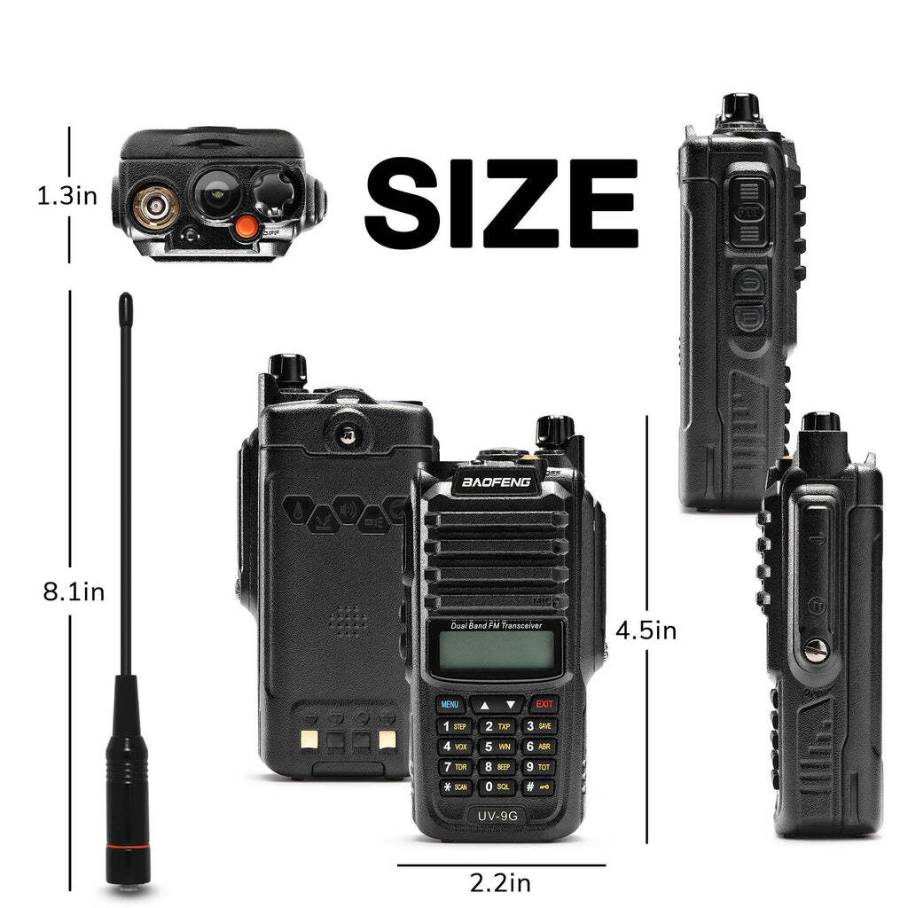 Baofeng UV-9G GMRS Radio [2 Packs] | 5W | IP67 Waterproof | Repeater Capable