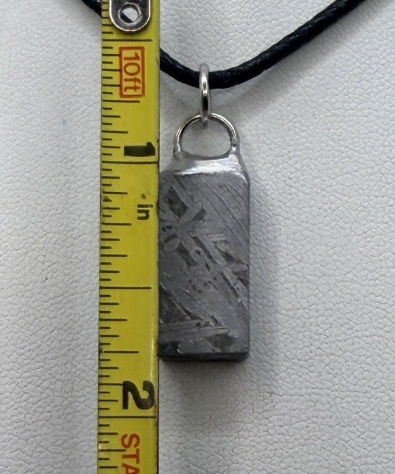 Aletai Meteorite Pendant, Space Jewelry, Etched Iron Widmanstätten 10.10g