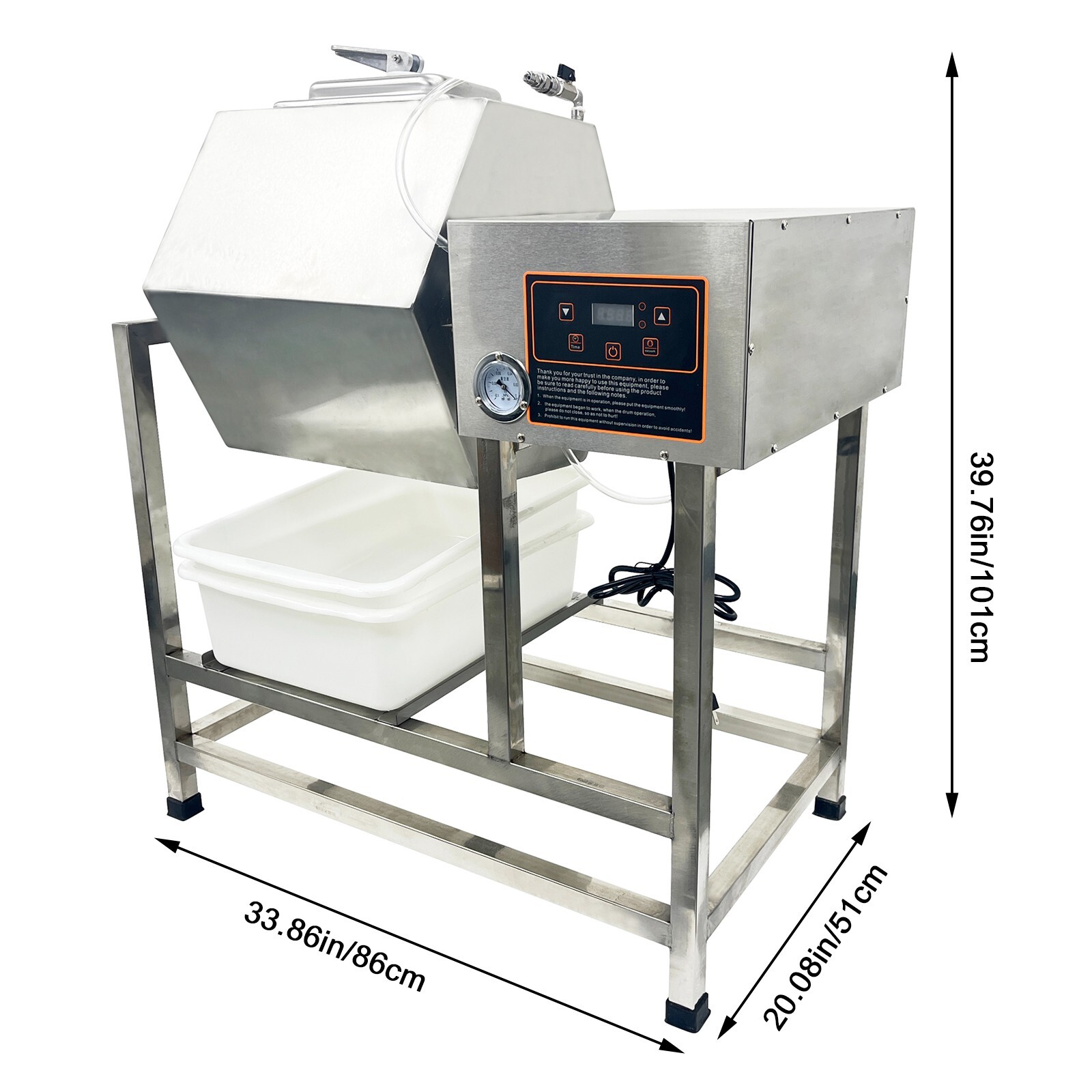 110V Vacuum Tumbler Marinator Meat Vegetable Marinating Machine 70L Food Vacuum