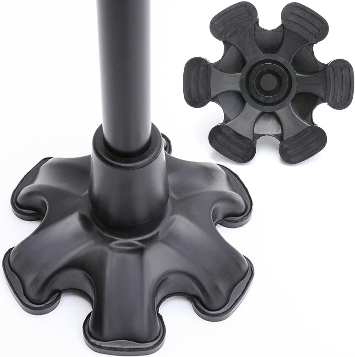 Cane Tip with 4 or 6 Support Rubber Foot for Walking Canes 3/4 Inch Shaft