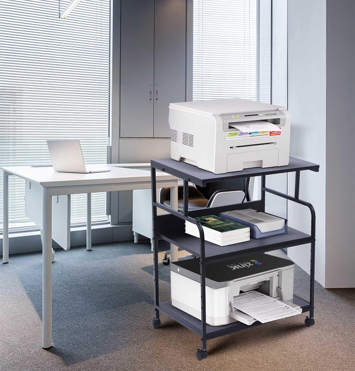 Printer Stand Large Printer Table Printer Stand with Storage Printer Cart