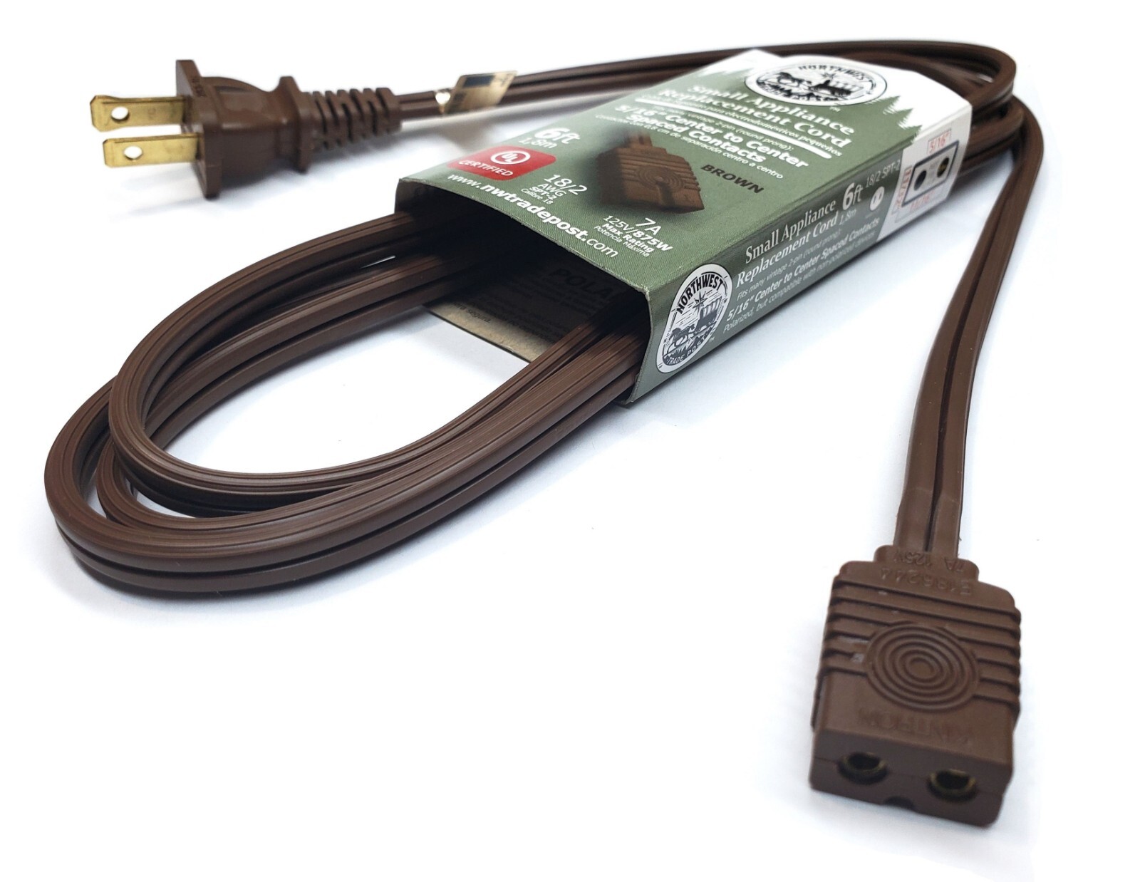 Replacement 6ft Power Cord for Vintage Solid State TV Stereo Radio 2-Prong Pin